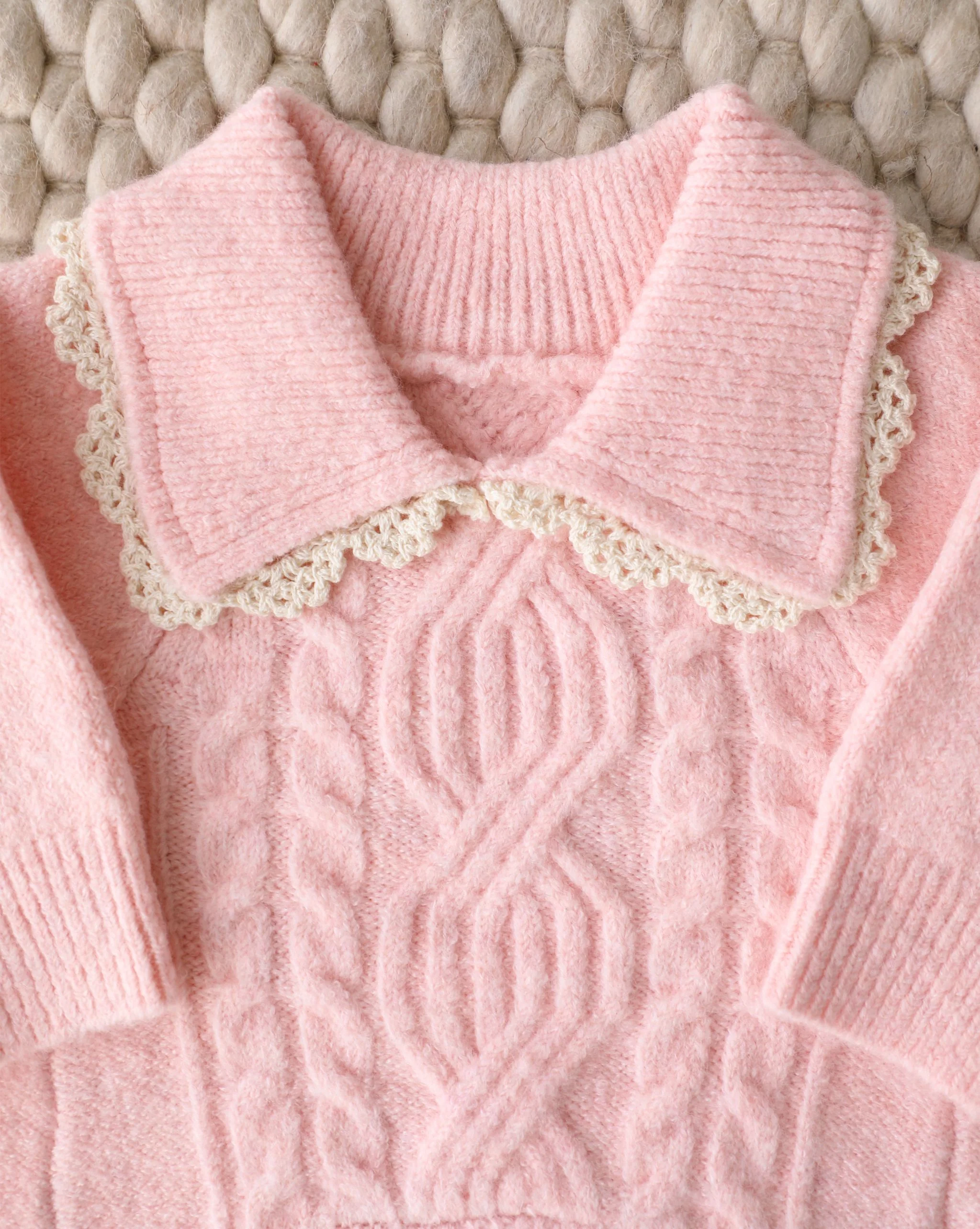 Tea Time Cable Knit Dog Sweater - Image 3