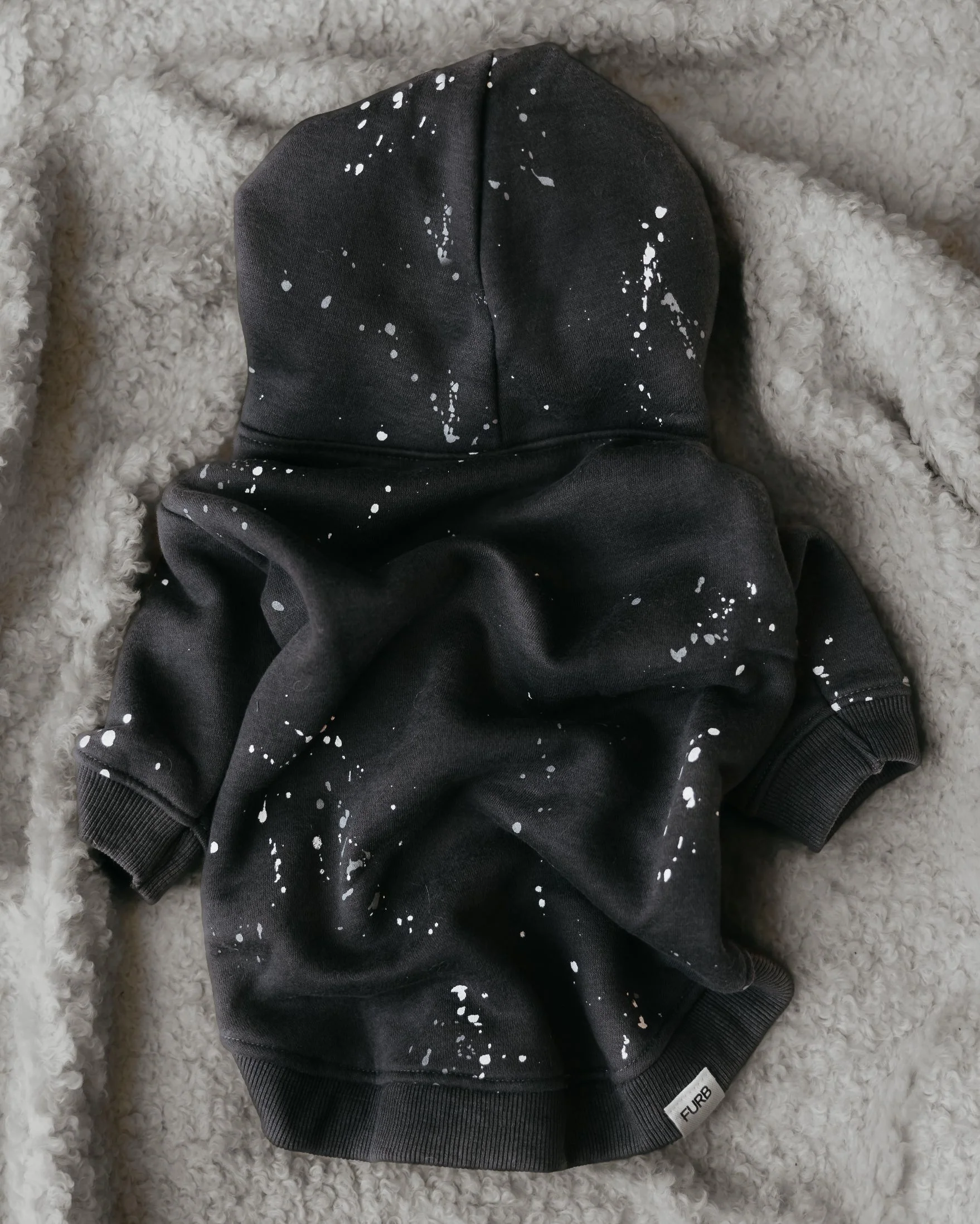 Ziggy Charcoal Paint Splatter Dog Hoodie - Image 4