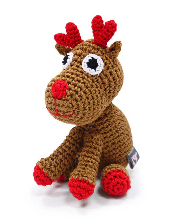 Total Sleigh Crochet Reindeer Dog Toy - Image 2