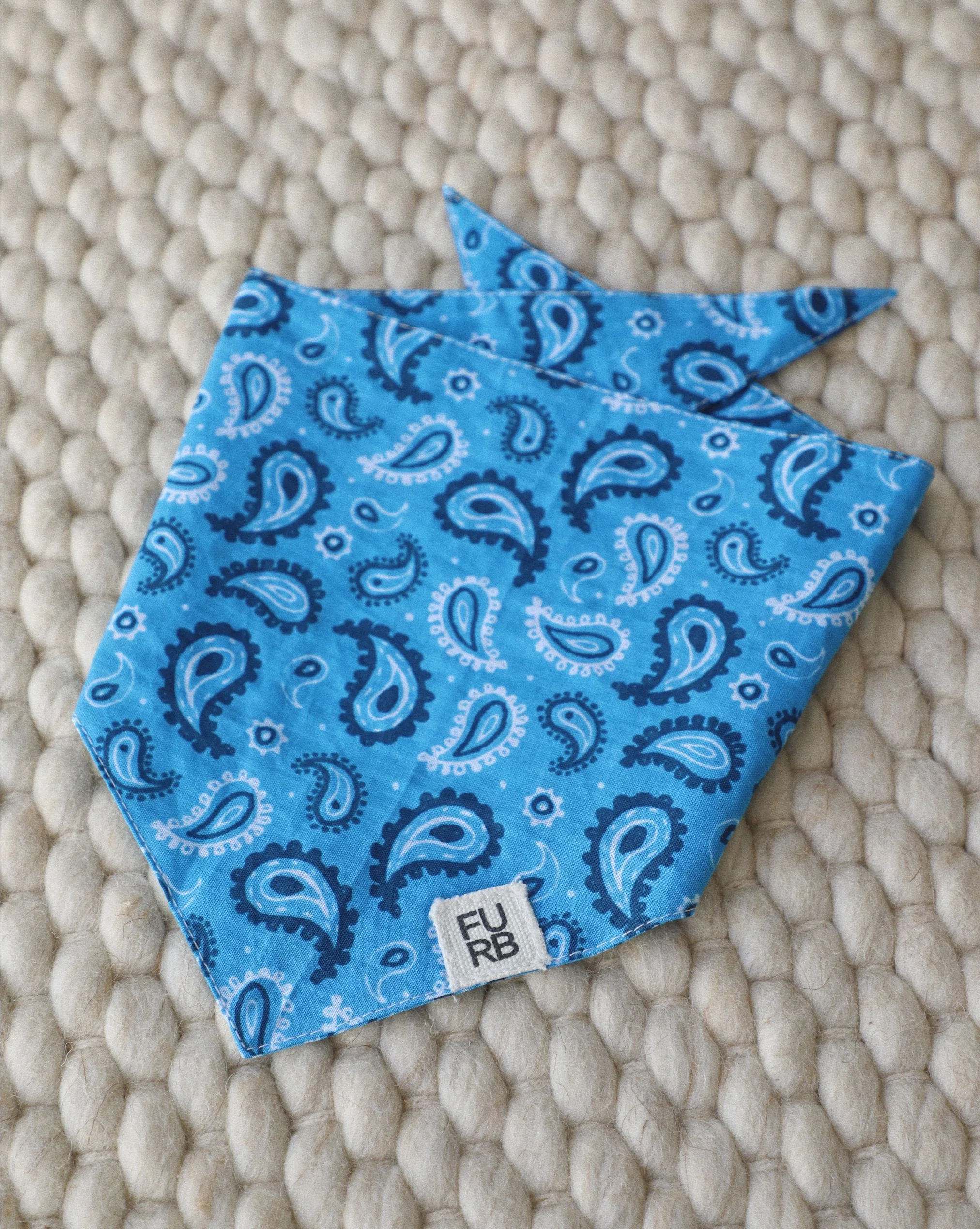 Hello Dolly Blue Paisley Dog Bandana - Image 2