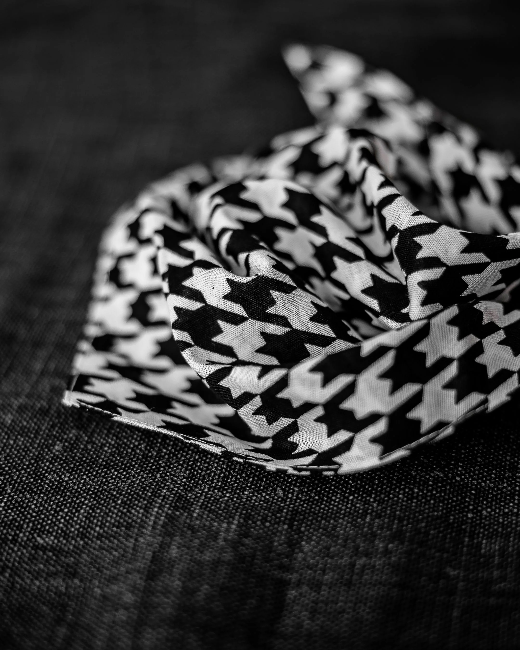 Watson Black + White Houndstooth Dog Bandana