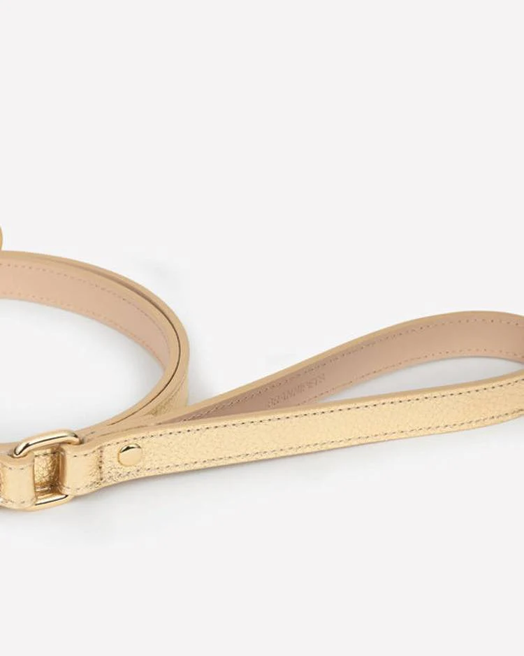 Nara Gold Leather Dog Leash - Image 4