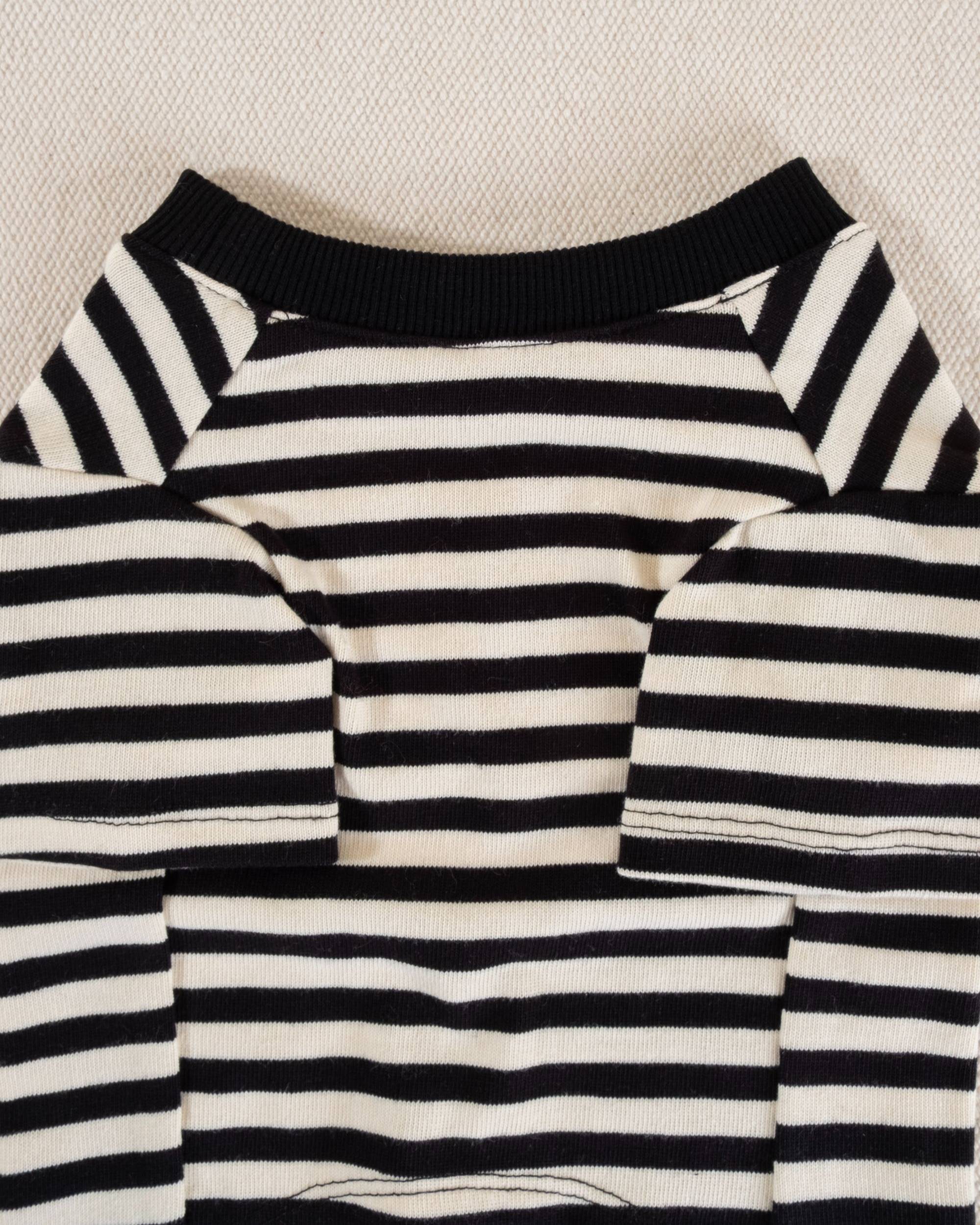 Playful Pooch Black + Ivory Striped Dog T-Shirt - Image 6