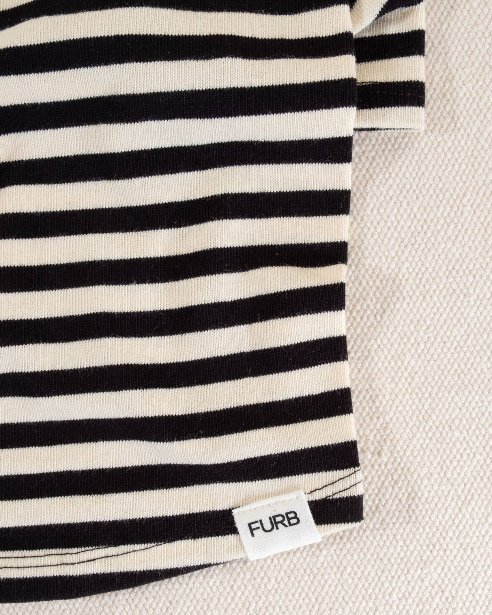 Playful Pooch Black + Ivory Striped Dog T-Shirt - Image 7