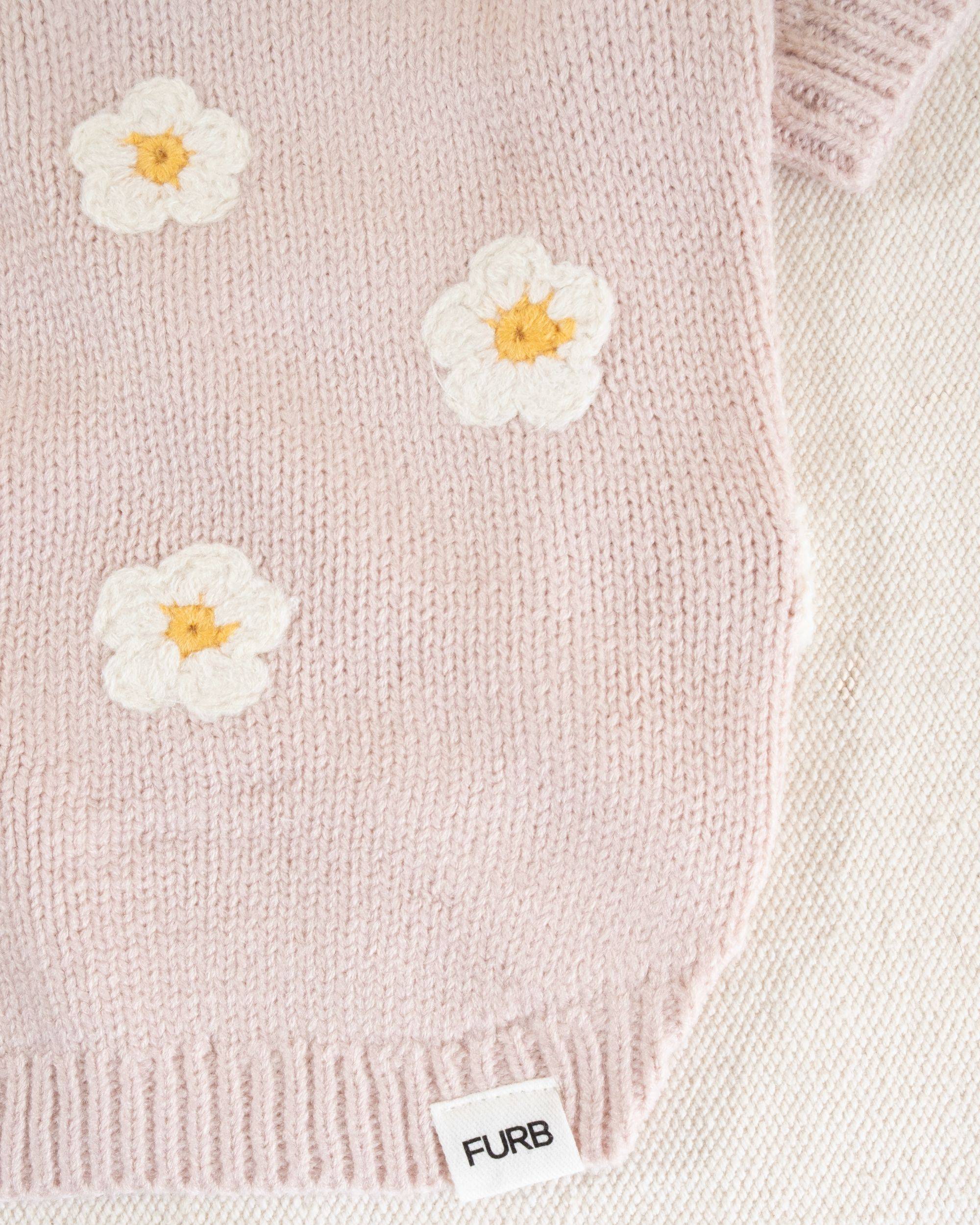 Petal Perfect Blush Daisy Dog Sweater - Image 5