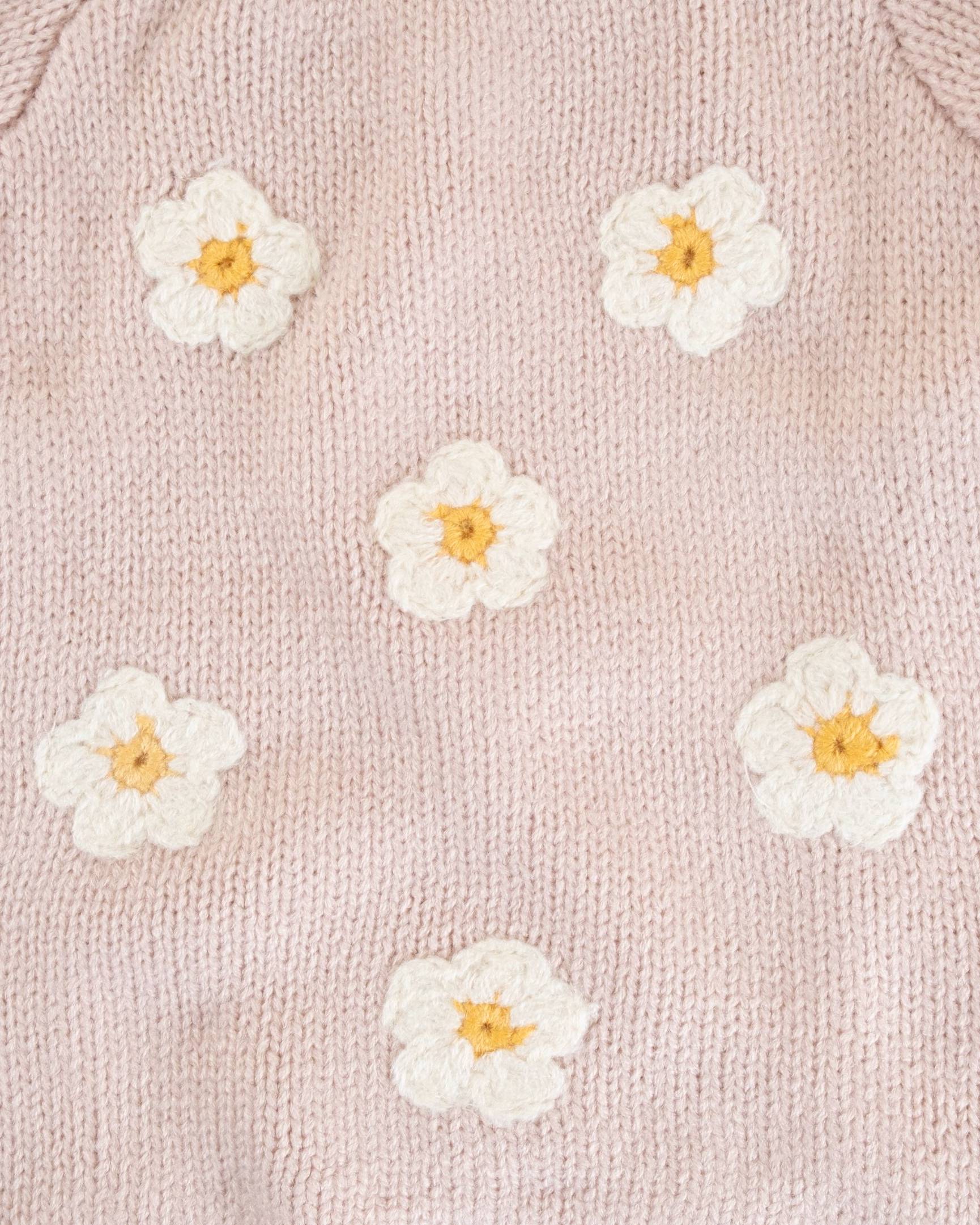 Petal Perfect Blush Daisy Dog Sweater - Image 6