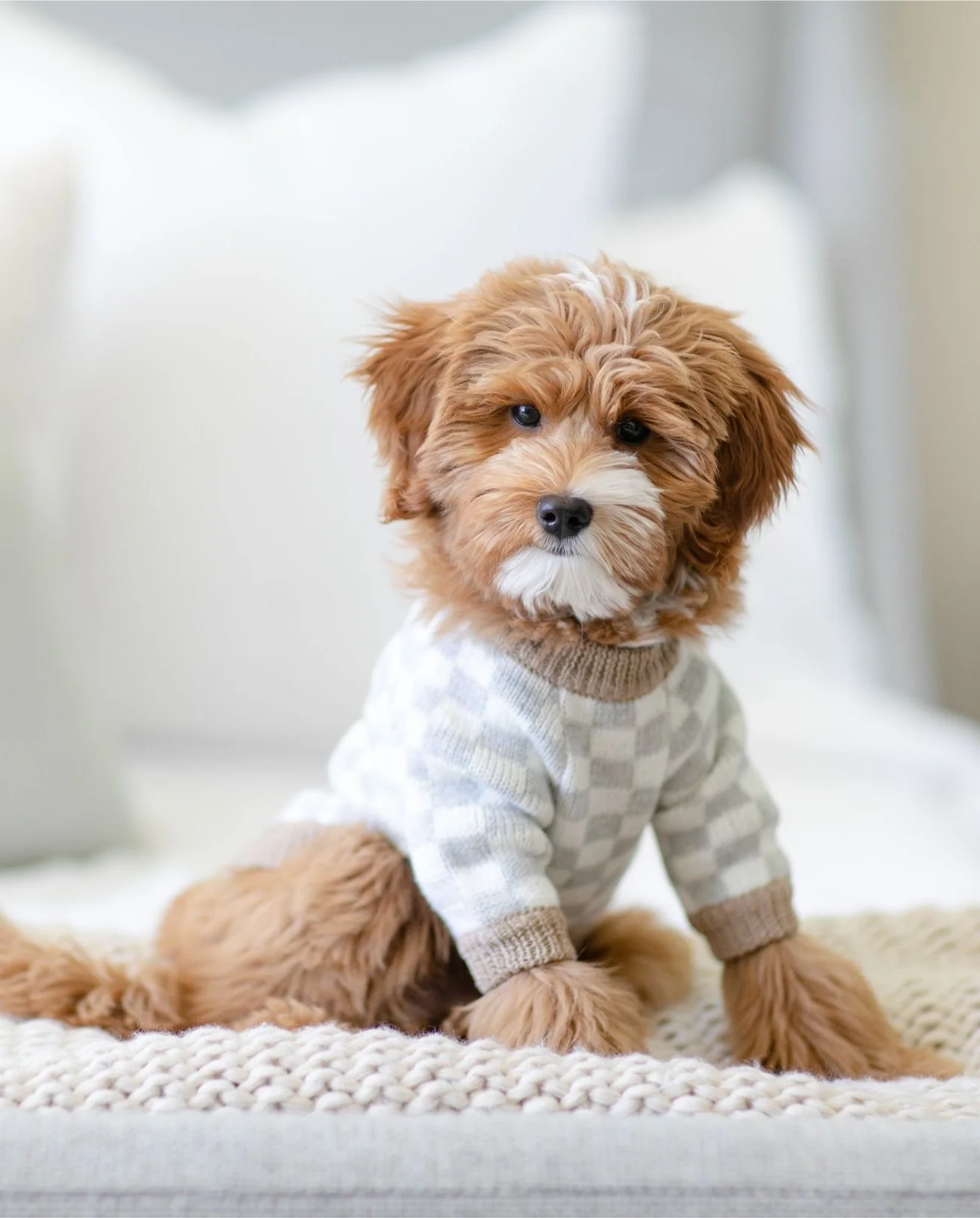 Arlo Grey Check Dog Sweater - Image 10