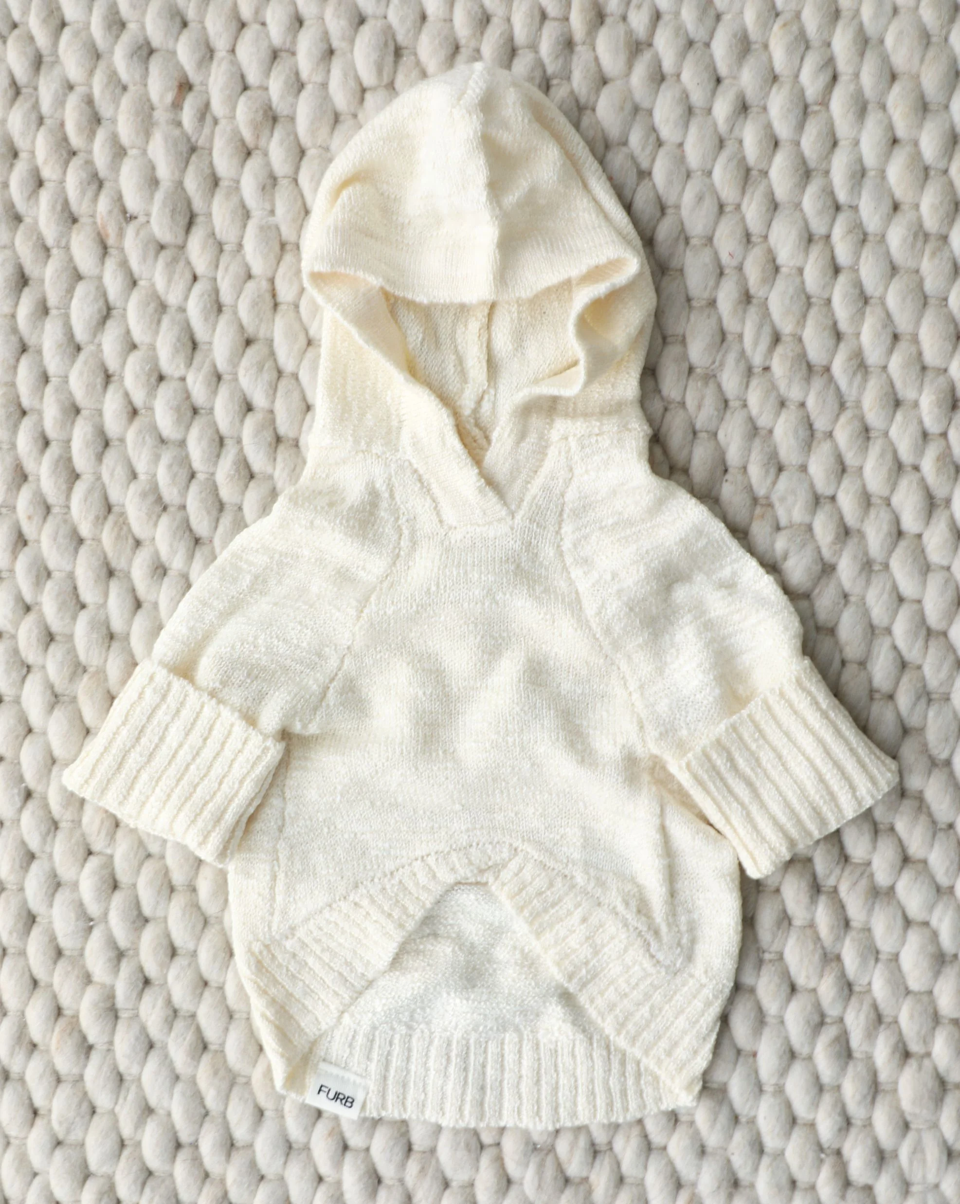 Bowie Ivory Slub Knit Hoodie - Image 2