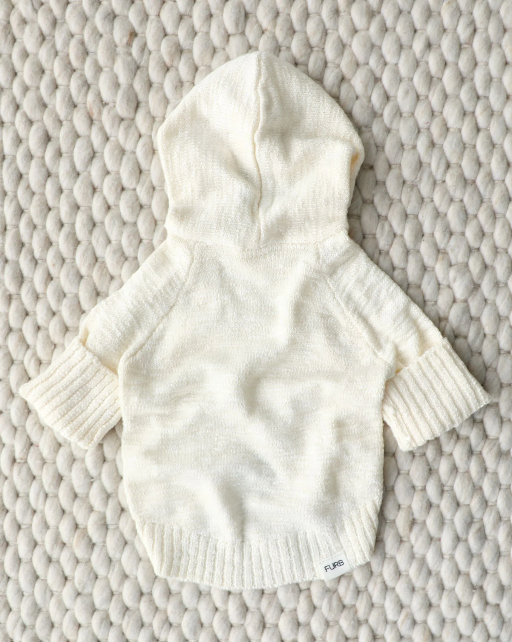 Bowie Ivory Slub Knit Hoodie - Image 3