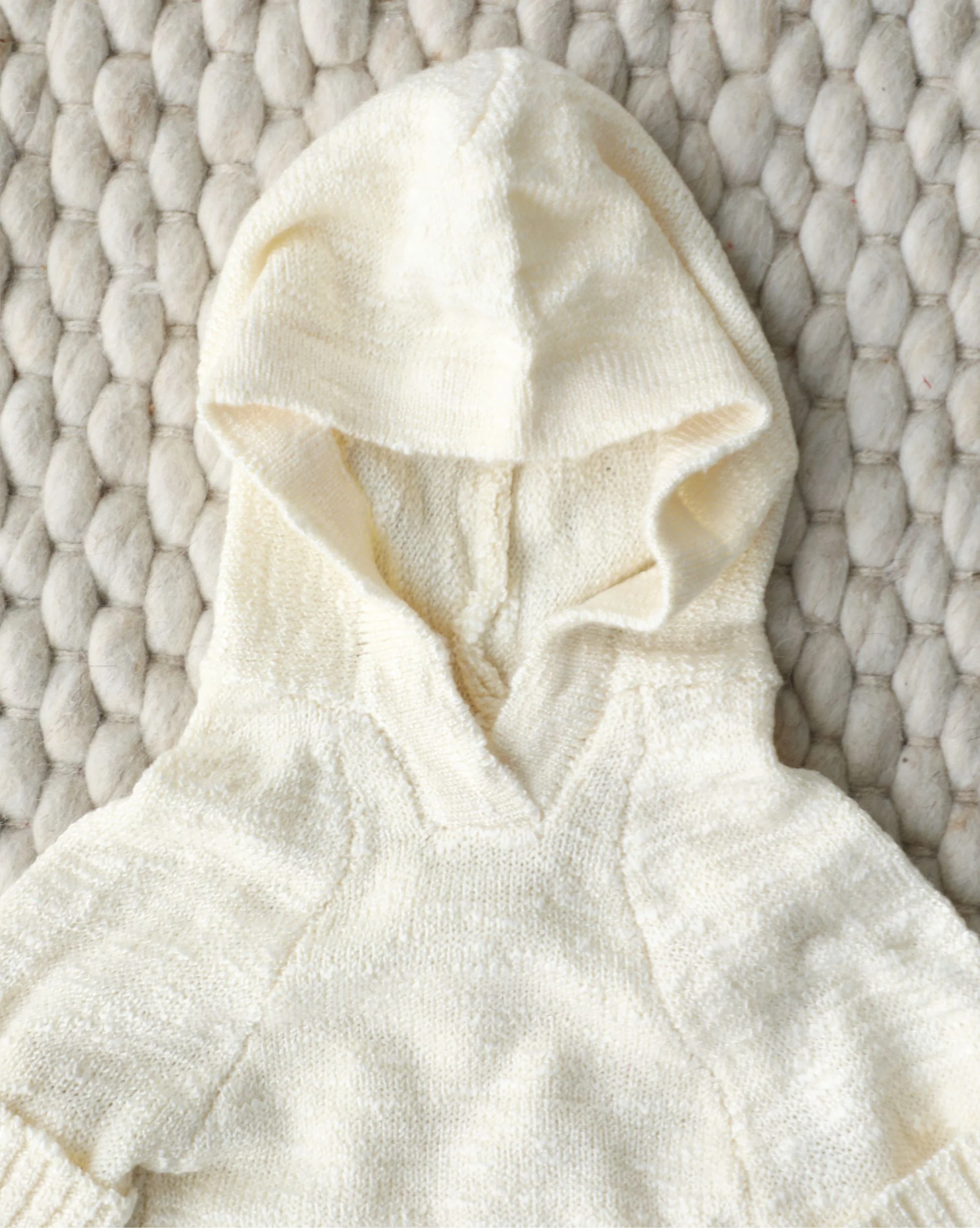 Bowie Ivory Slub Knit Hoodie - Image 4