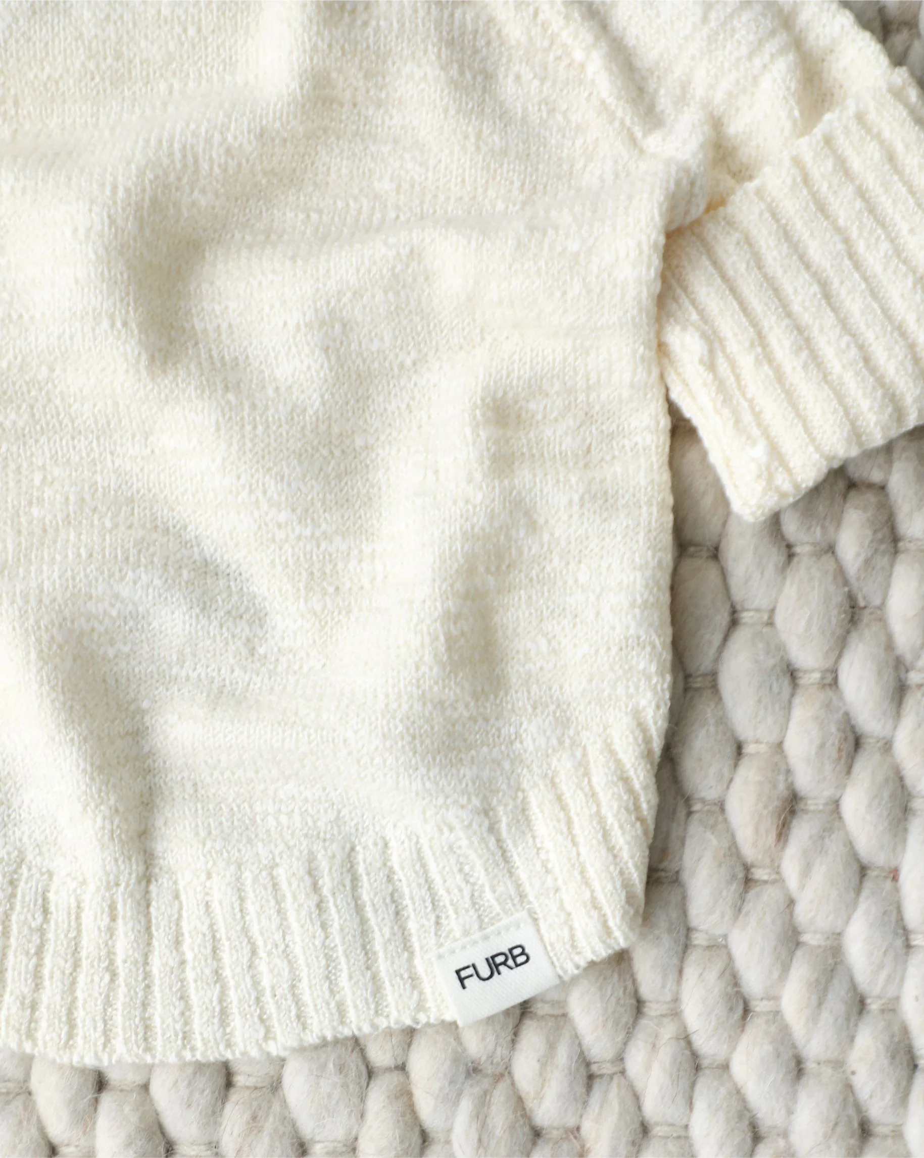 Bowie Ivory Slub Knit Hoodie - Image 5
