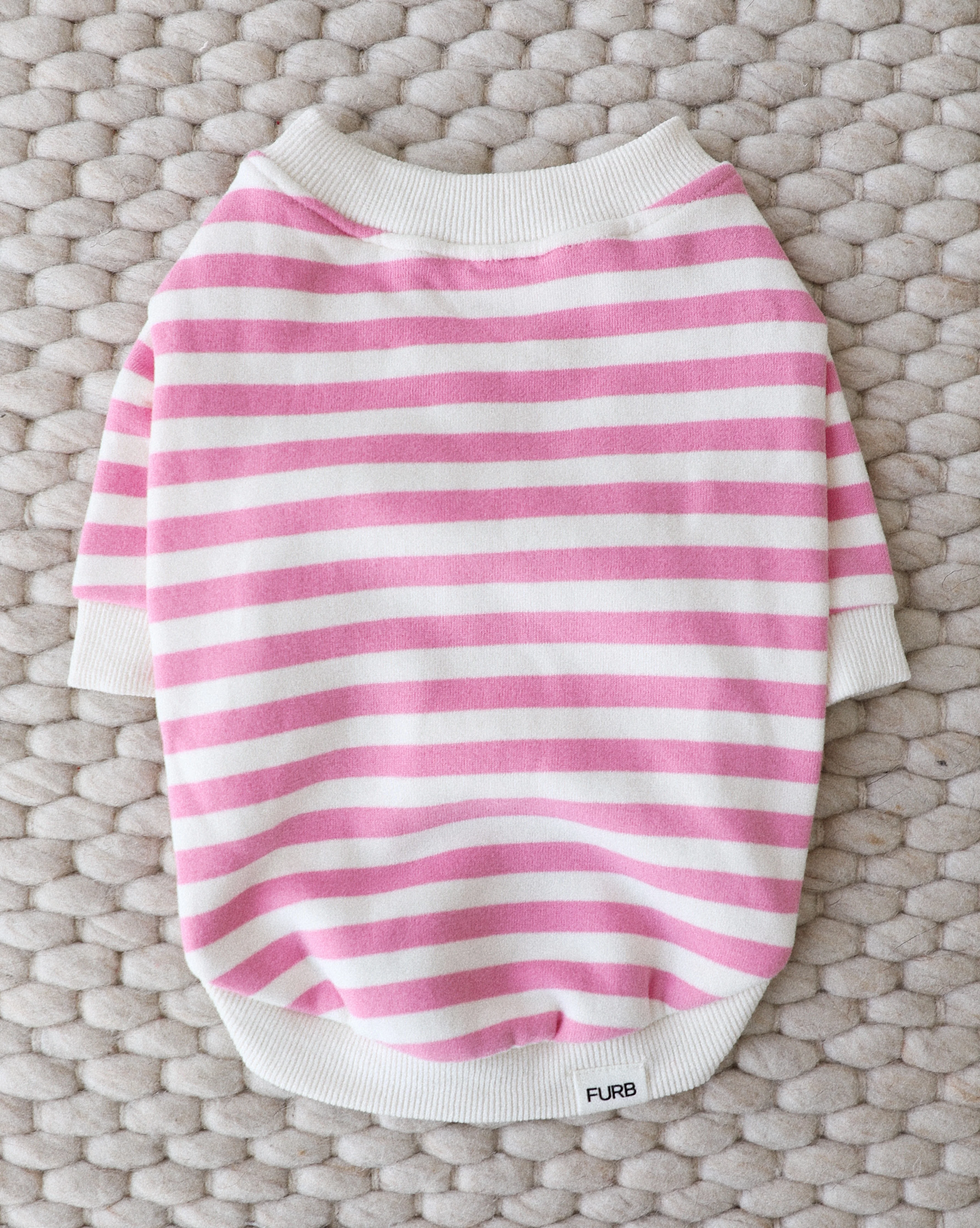 Camden Pink + Ivory Striped Dog Sweatshirt