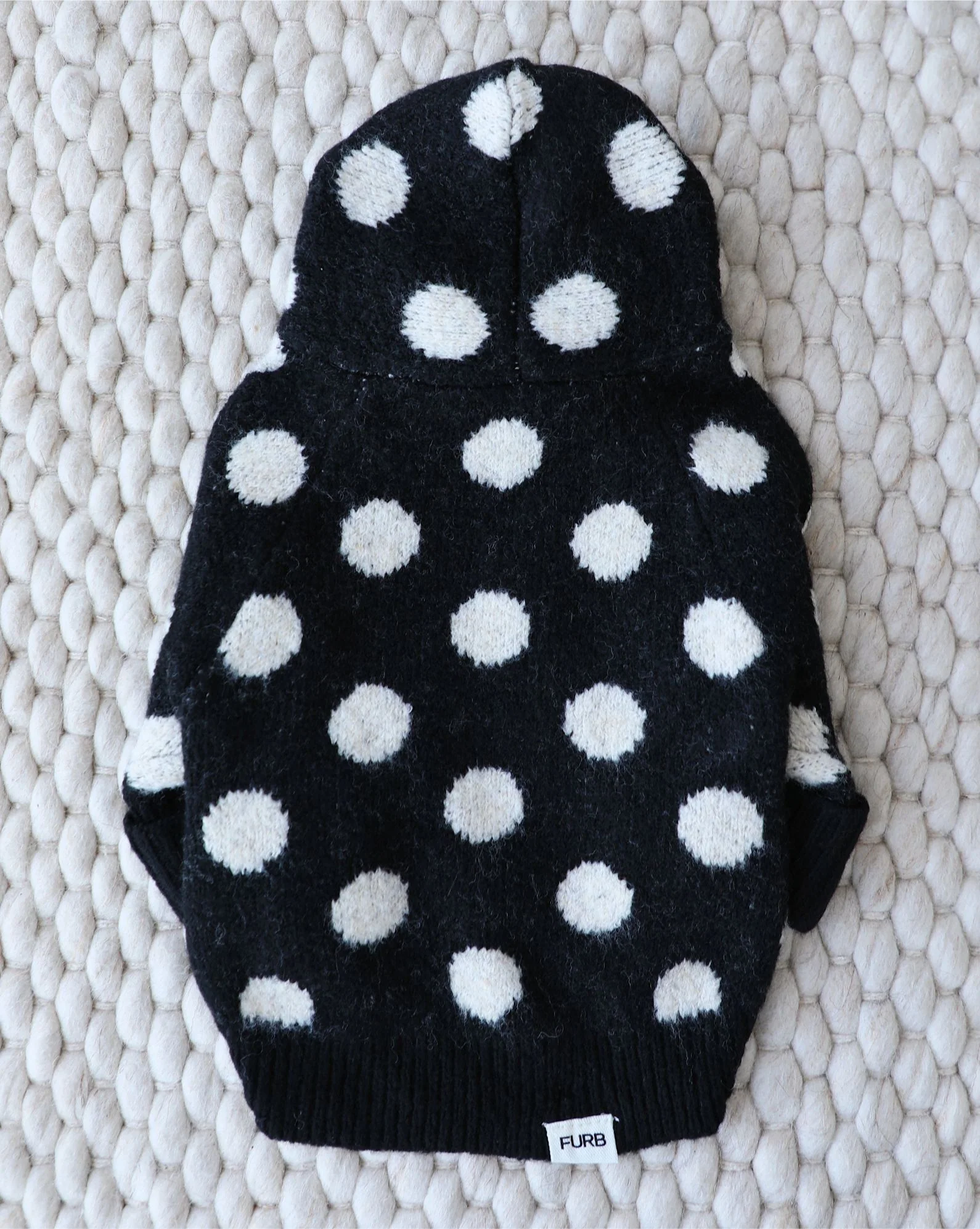 Venice Black + Ivory Polka Dot Dog Hoodie - Image 2