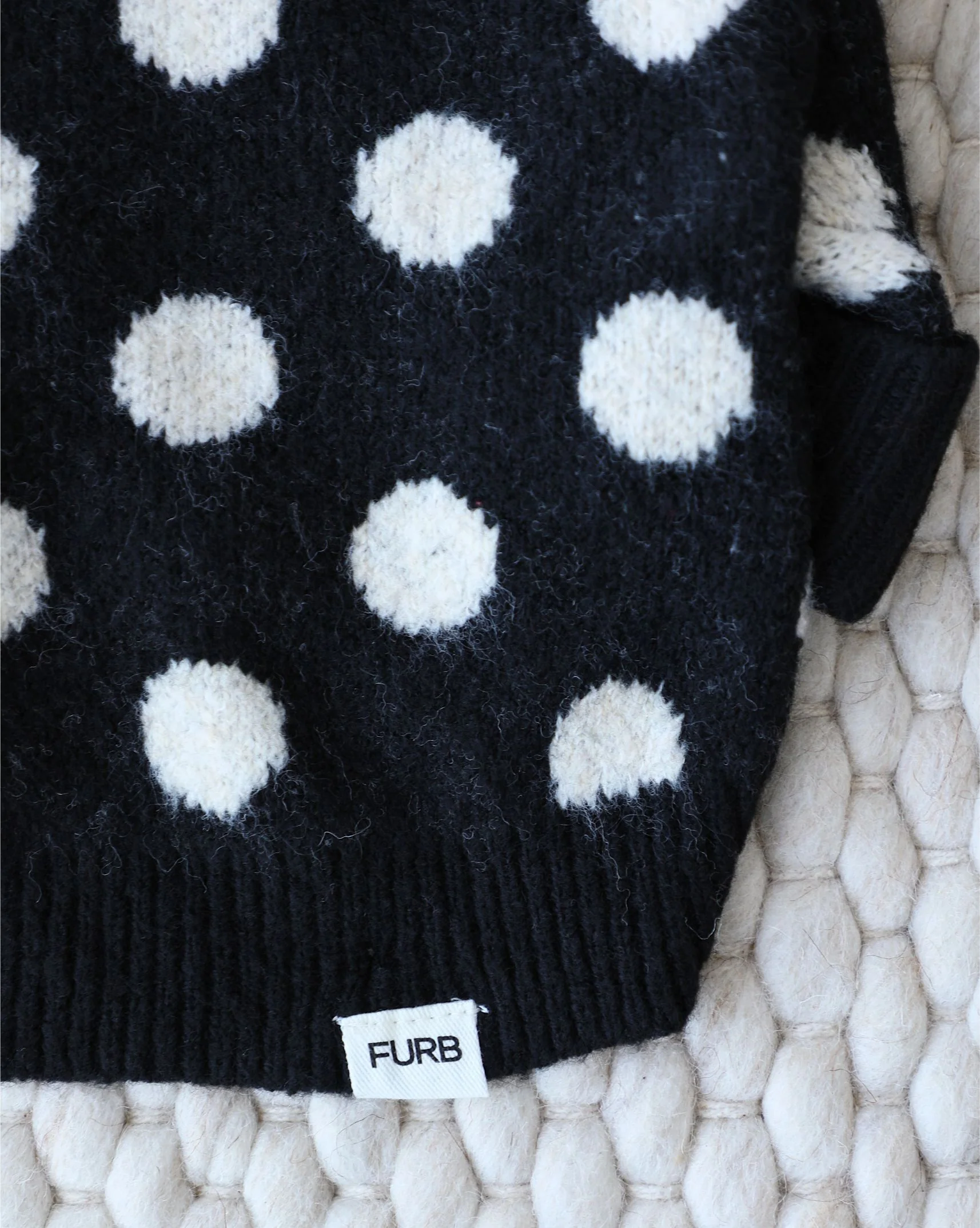 Venice Black + Ivory Polka Dot Dog Hoodie - Image 3