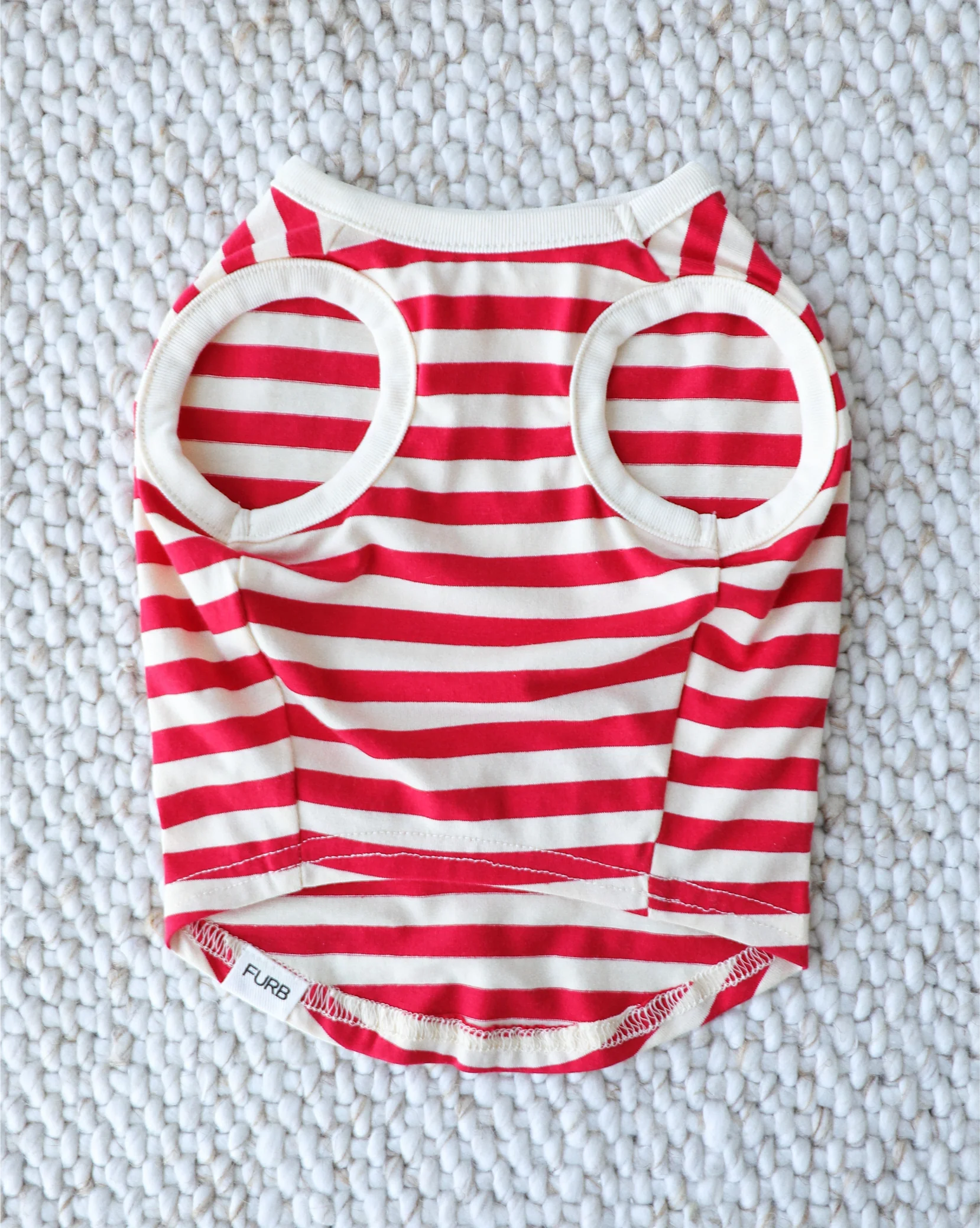 Pup Rally Red + Ivory Striped Dog Tank - Image 2