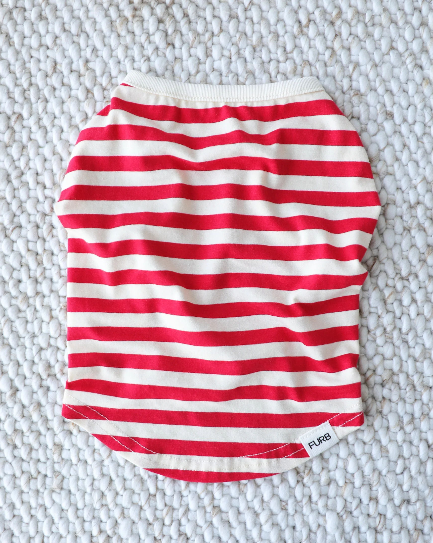 Pup Rally Red + Ivory Striped Dog Tank - Image 4