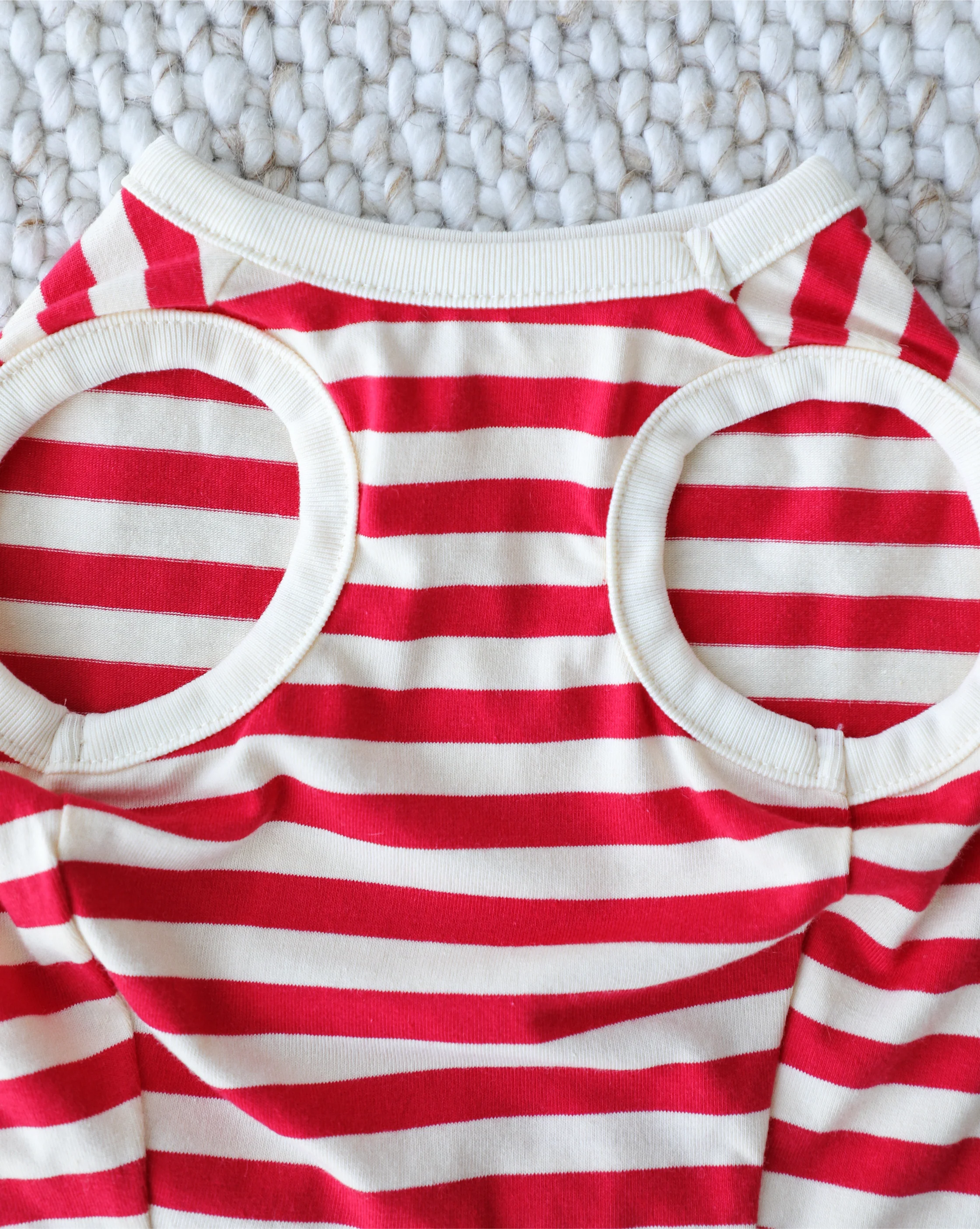 Pup Rally Red + Ivory Striped Dog Tank - Image 5
