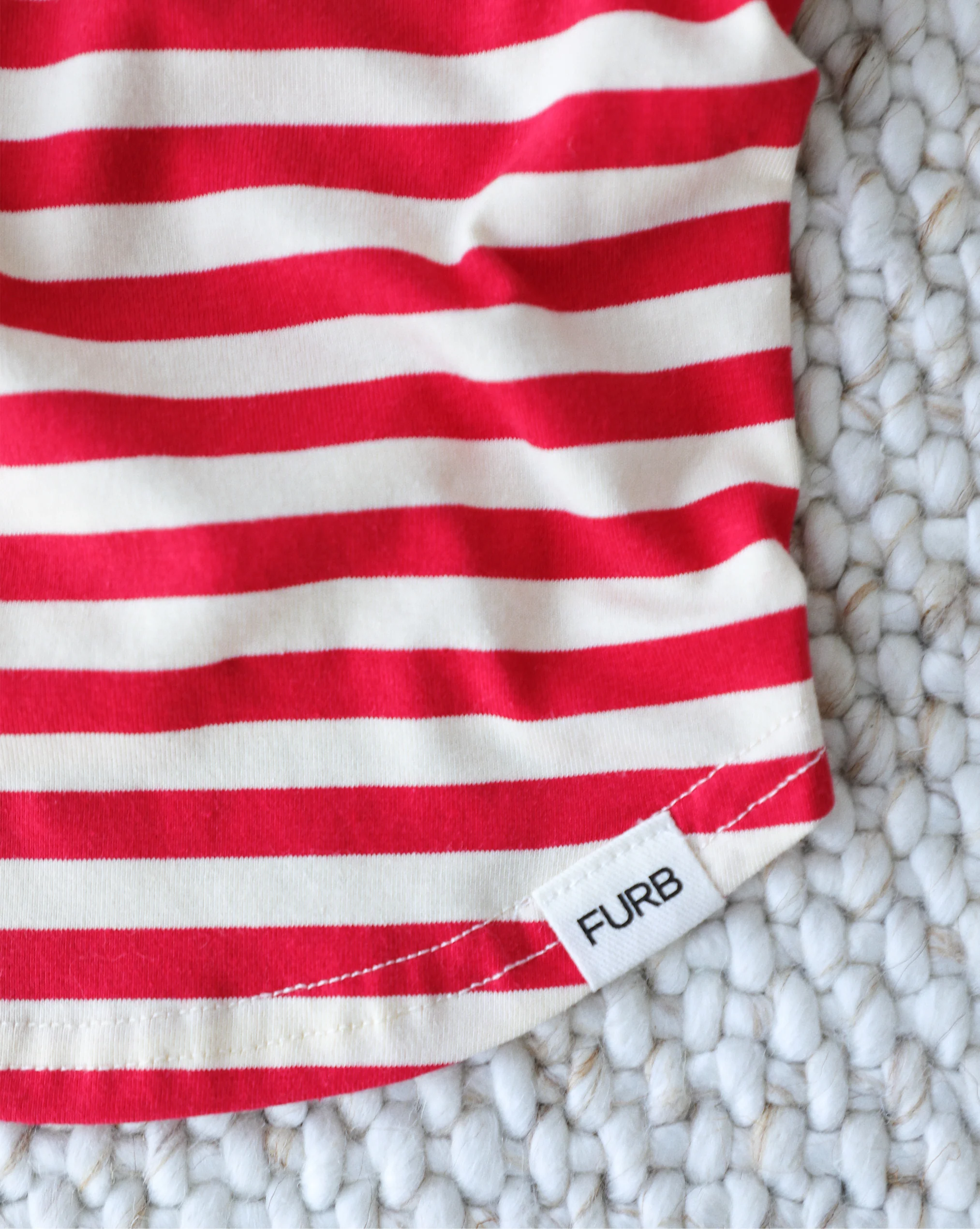Pup Rally Red + Ivory Striped Dog Tank - Image 7