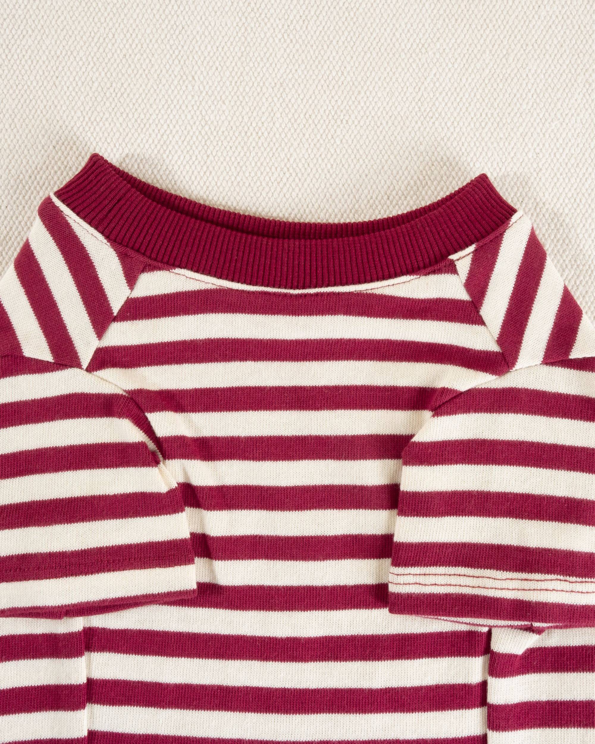 Playful Pooch Red + Ivory Striped Dog T-Shirt - Image 7