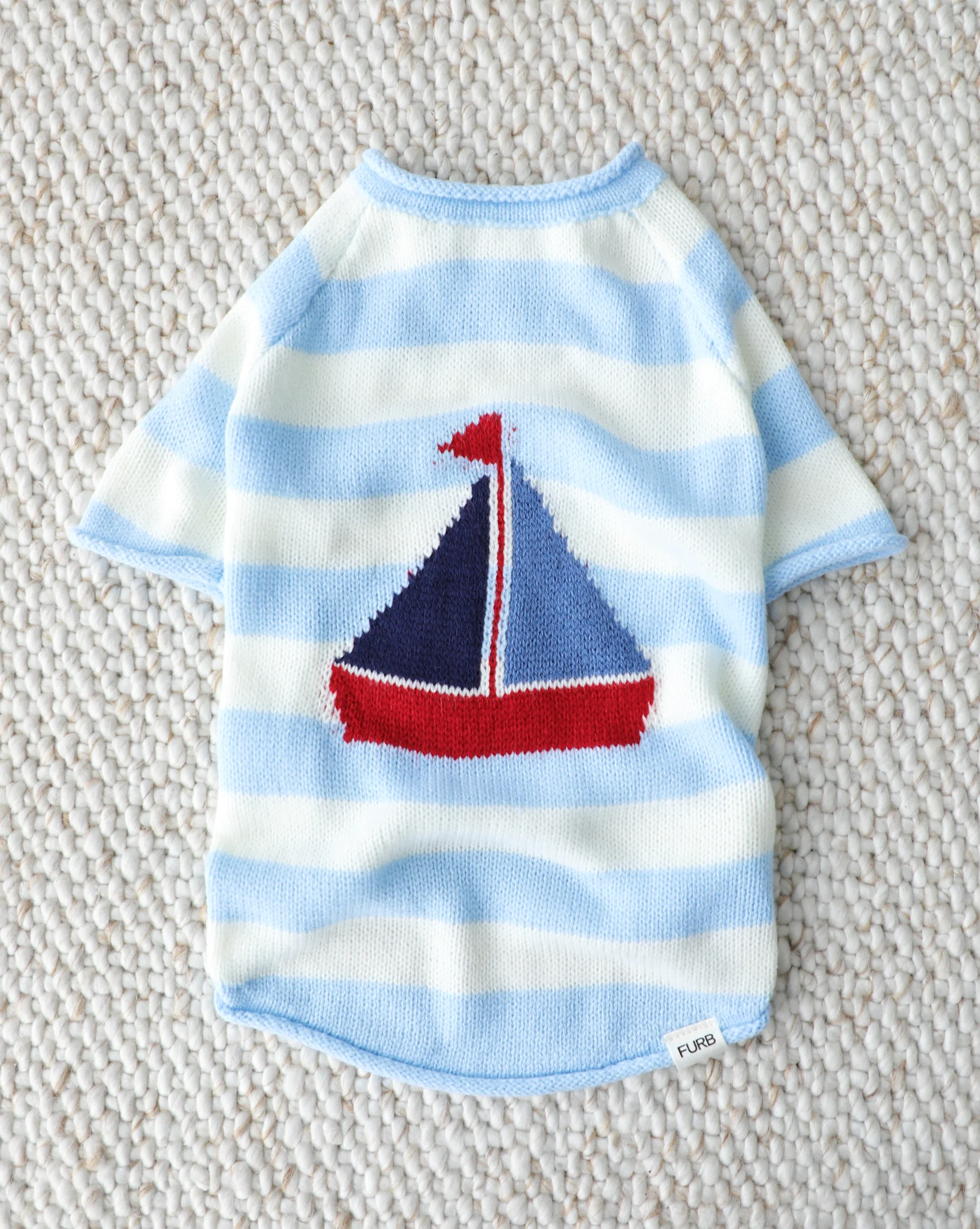 Ships Ahoy Blue + White Striped Sweater