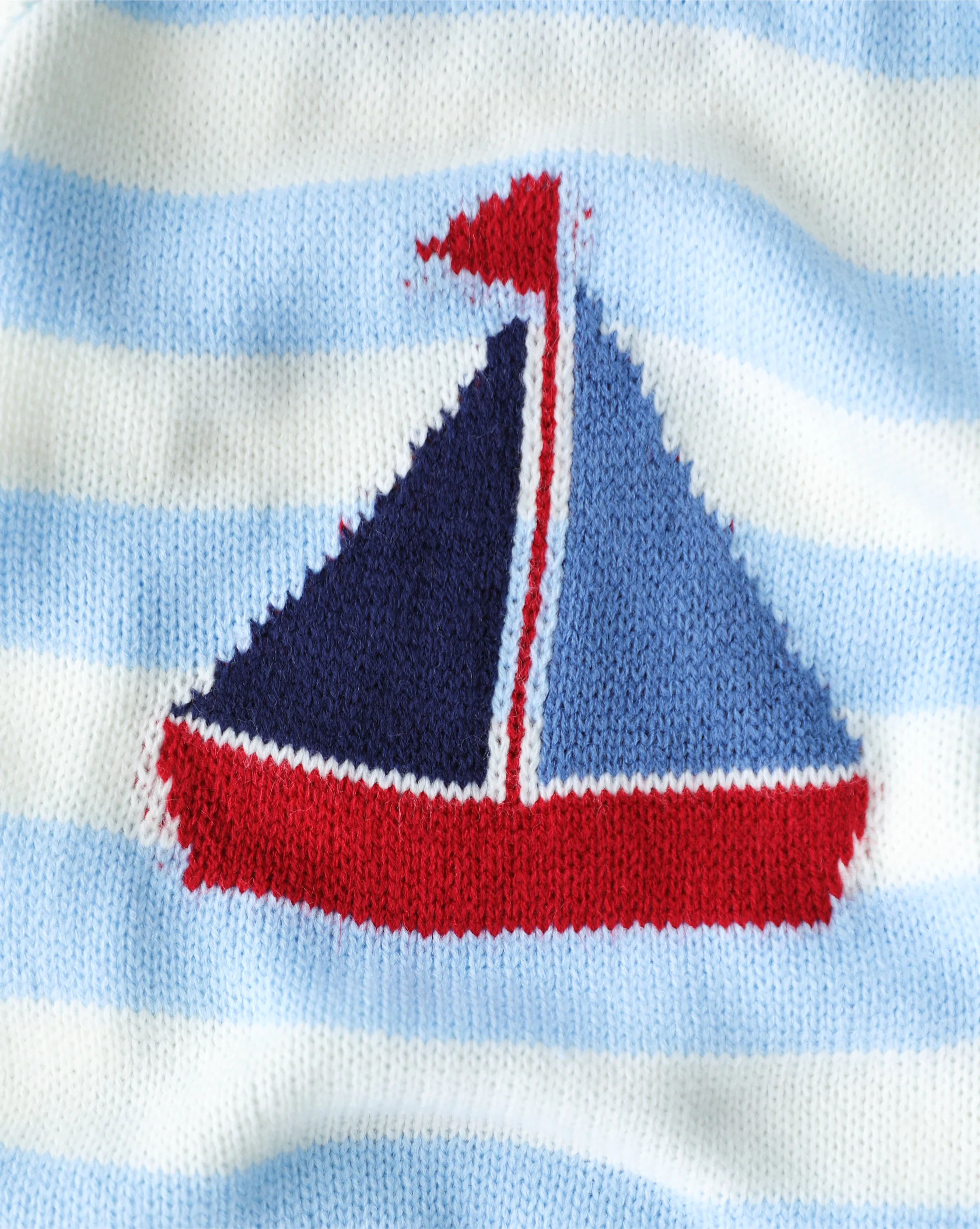 Ships Ahoy Blue + White Striped Sweater - Image 3