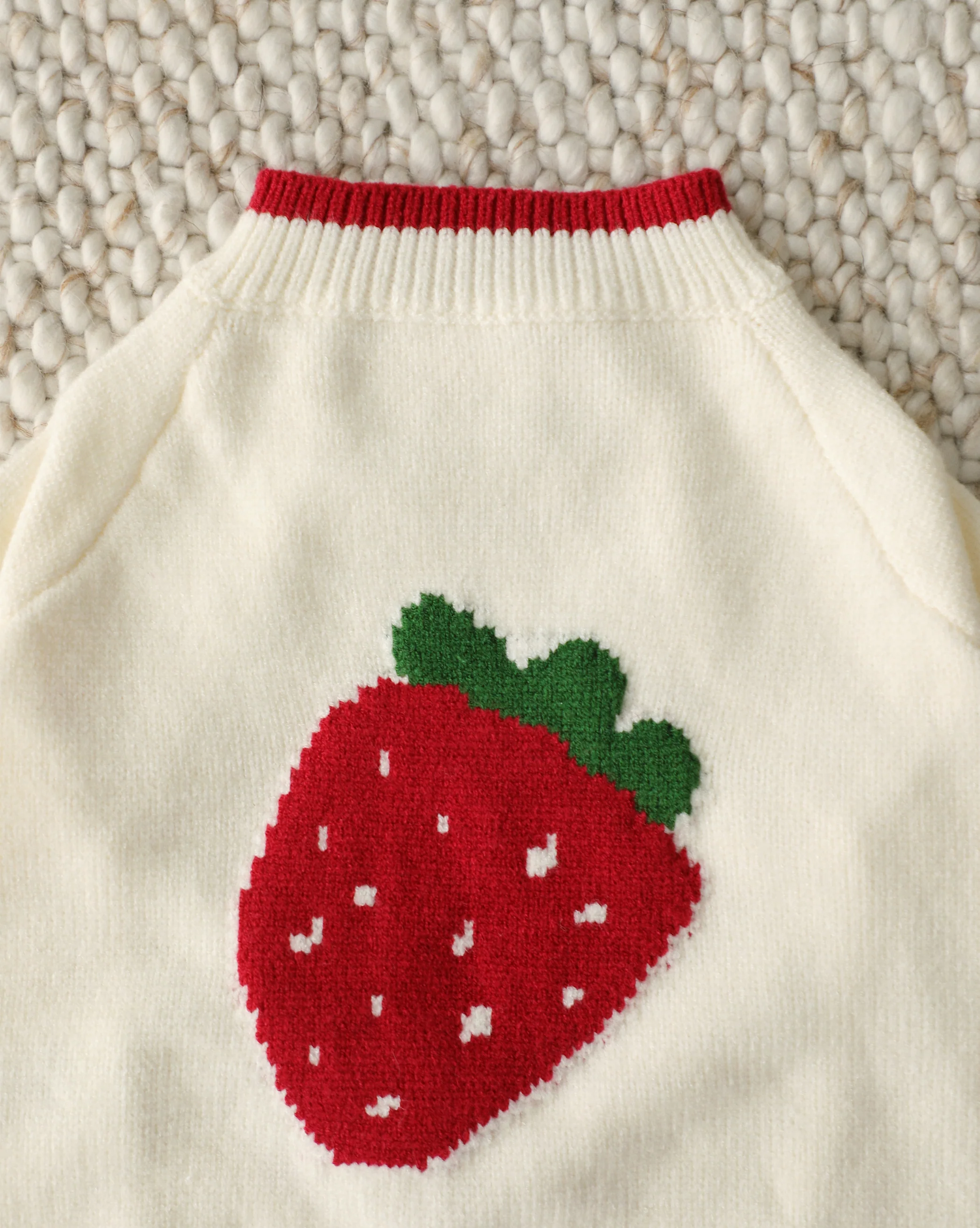 Berry Darling Embroidered Strawberry Dog Sweater - Image 3