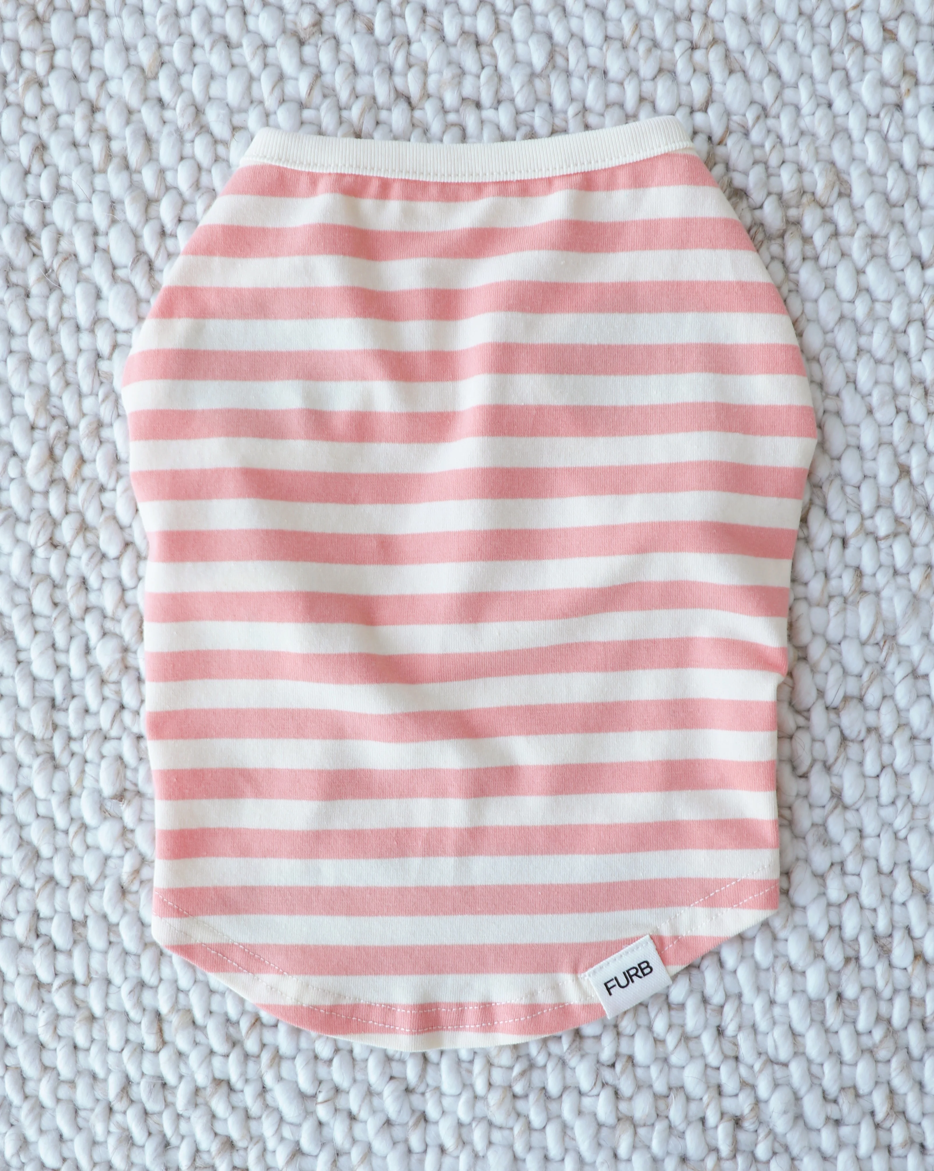 Pup Rally Peach + Ivory Striped Dog Tank - Image 2