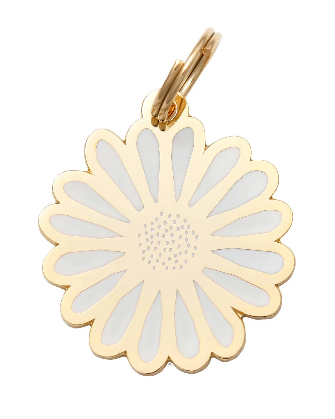 Gold + White Daisy Collar Charm