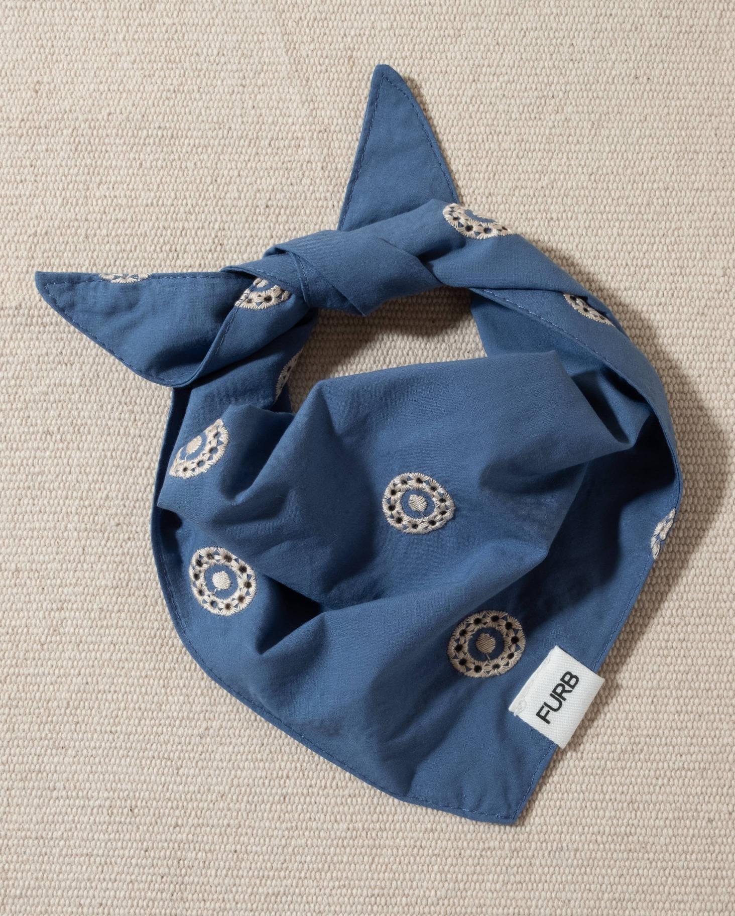 Only the Best Bandana in Embroidered Blue