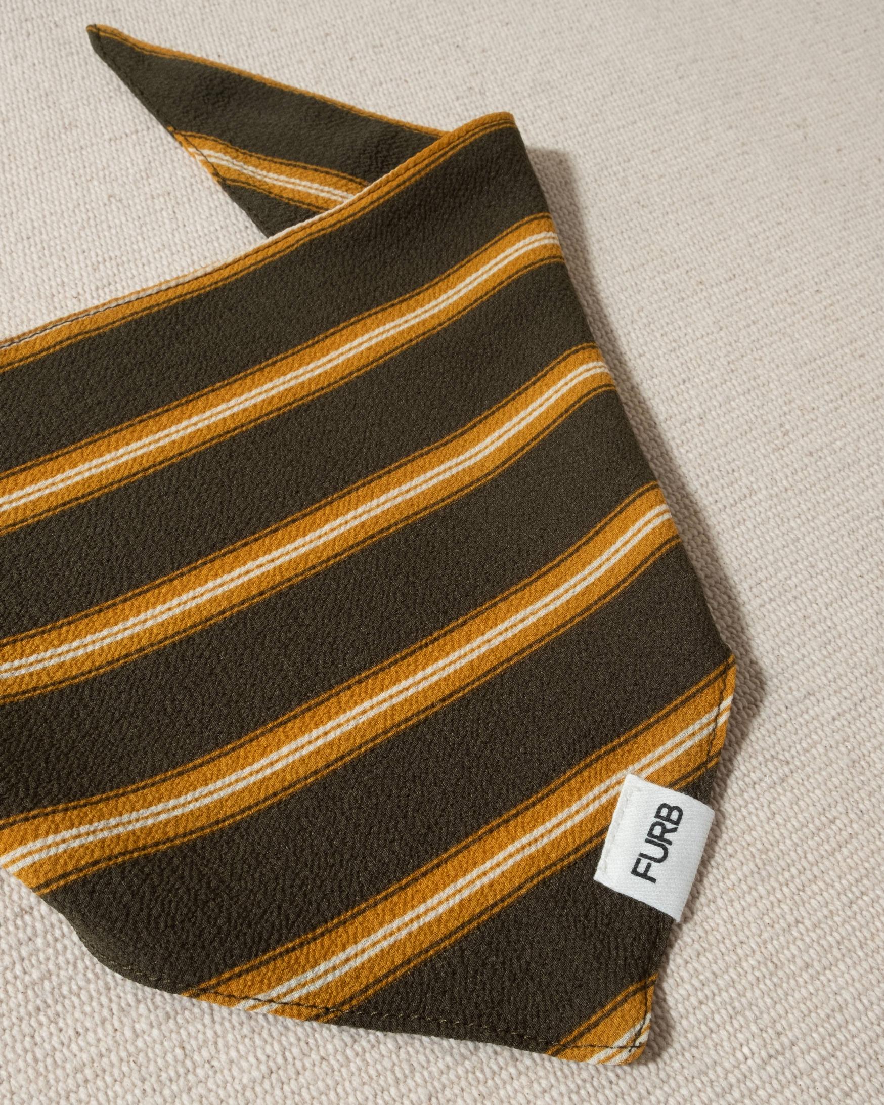 Only the Best Bandana in Green + Yellow Stripe - Image 2