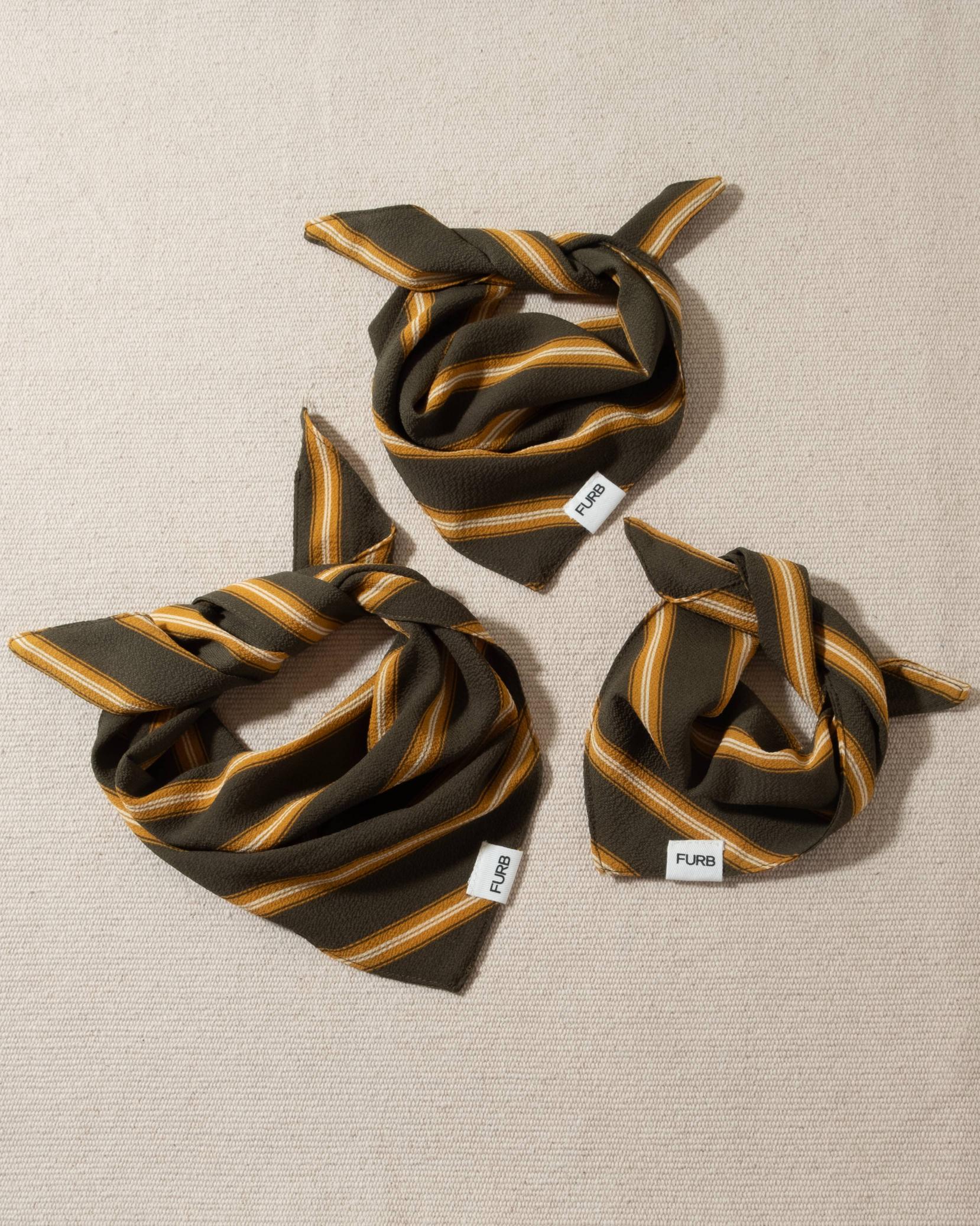 Only the Best Bandana in Green + Yellow Stripe - Image 3