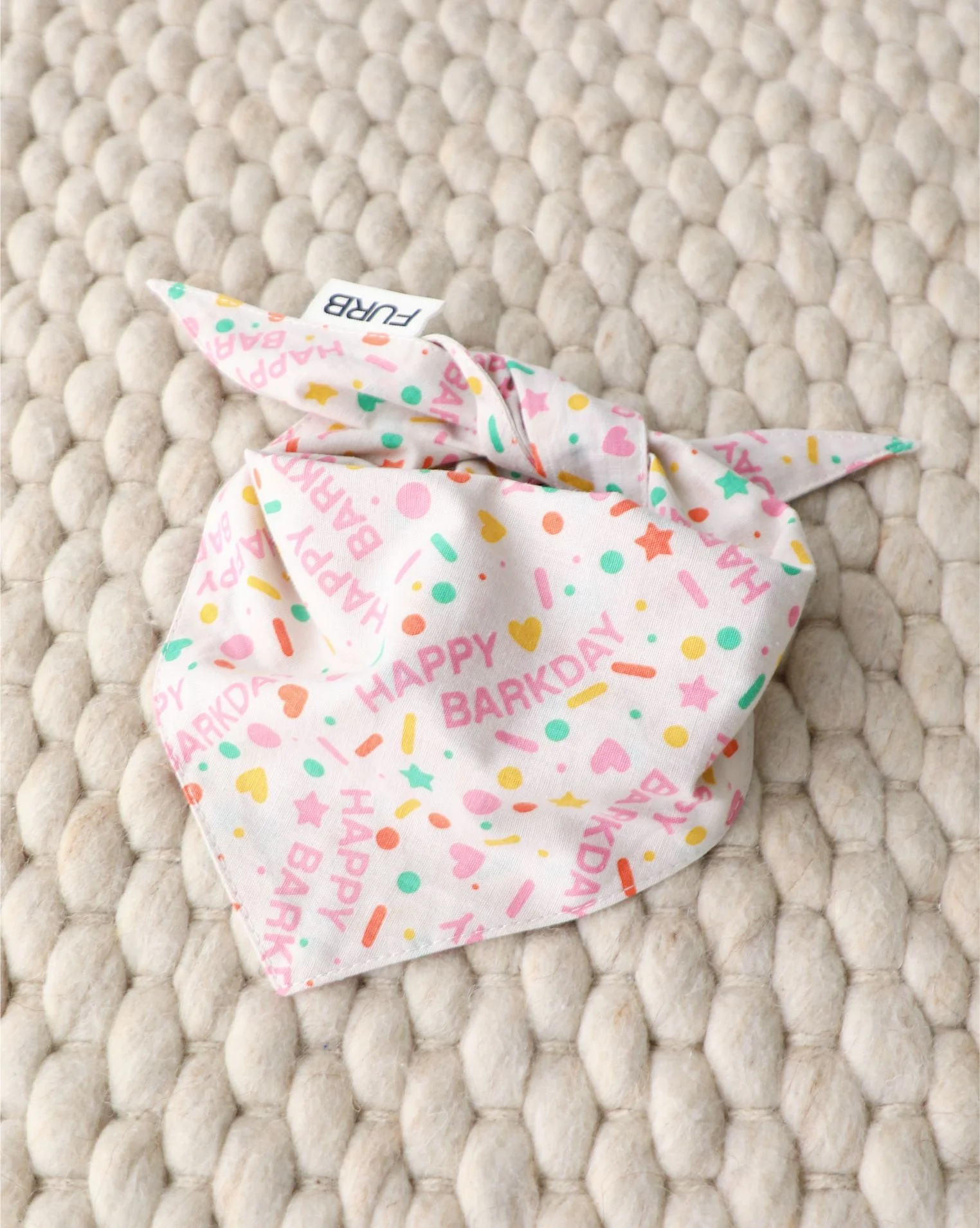 Happy Barkday Pink Dog Bandana - Image 2