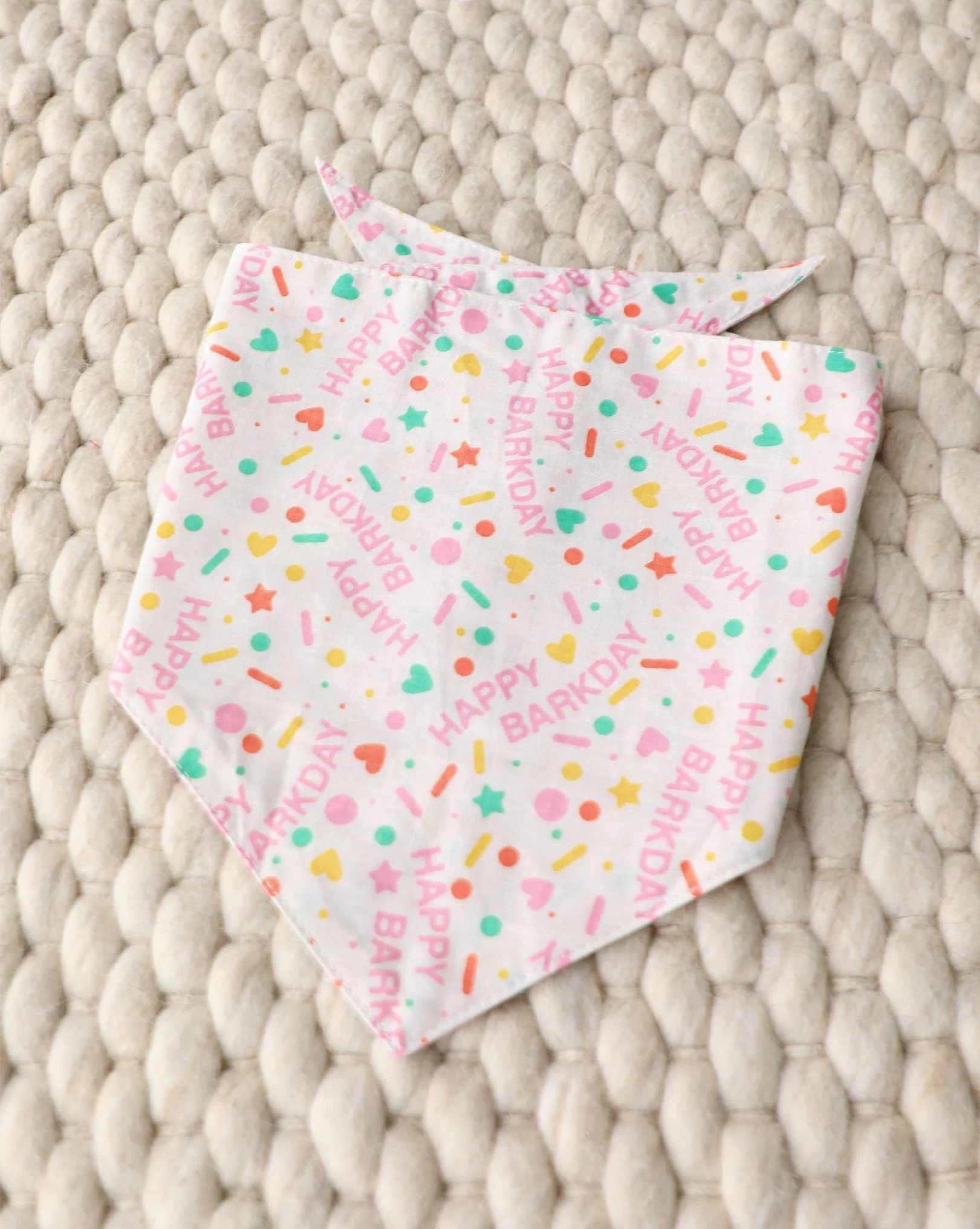 Happy Barkday Pink Dog Bandana - Image 3