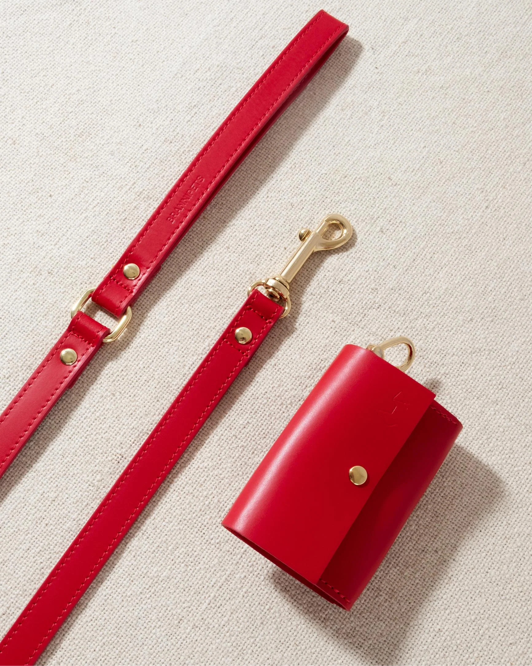 Nara Red Leather Dog Leash - Image 5