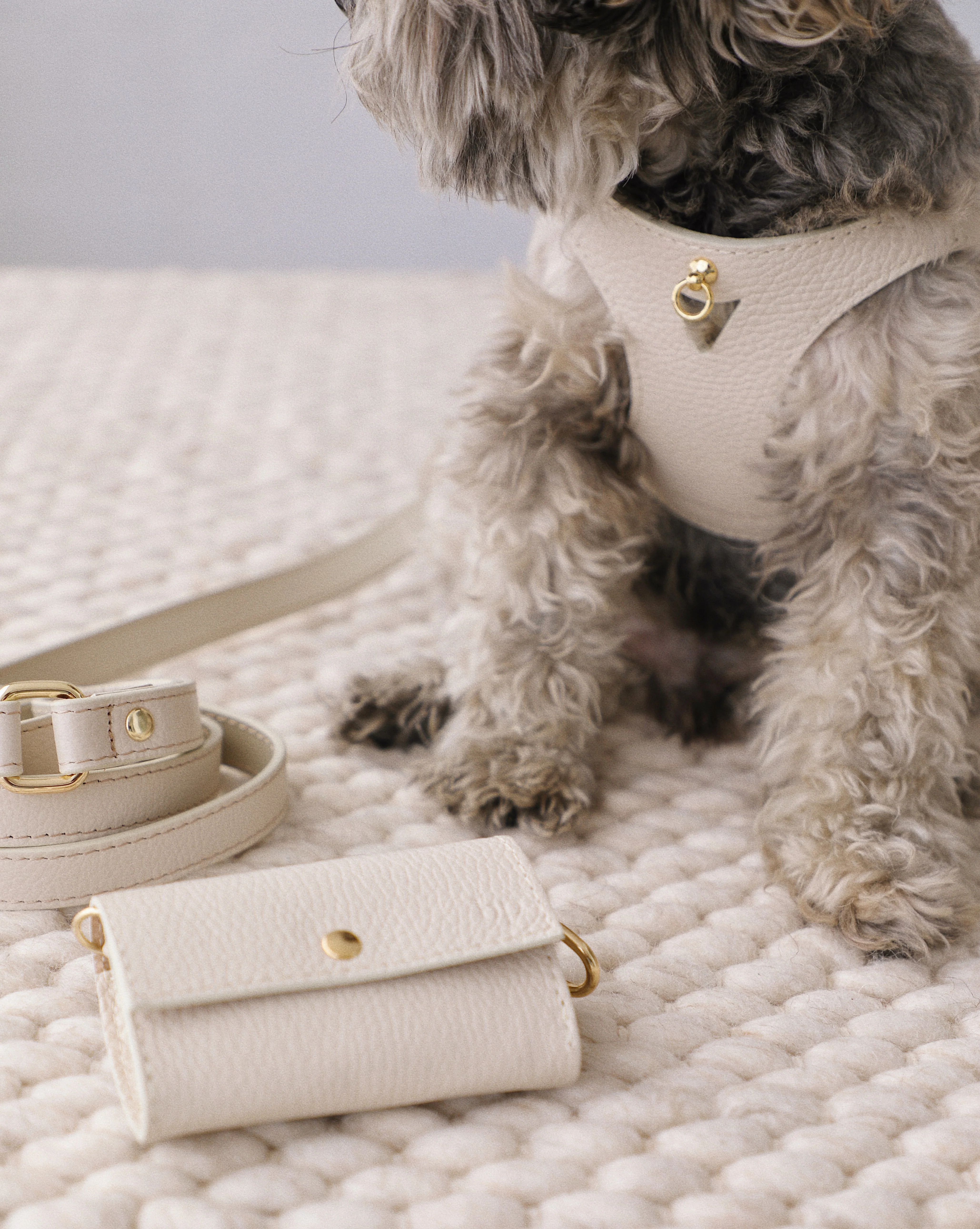 Rocco Ivory Leather Waste Bag Holder - Image 3