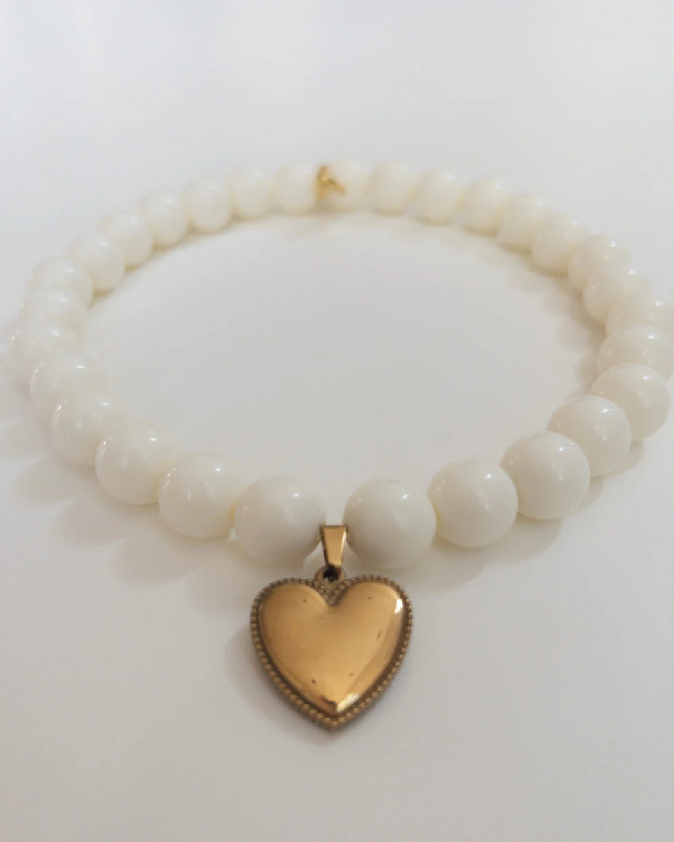 Polished Pup Ivory Beaded Dog Necklace