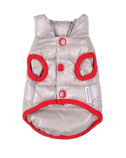 On Cloud Nine Ivory + Red Puffer Vest