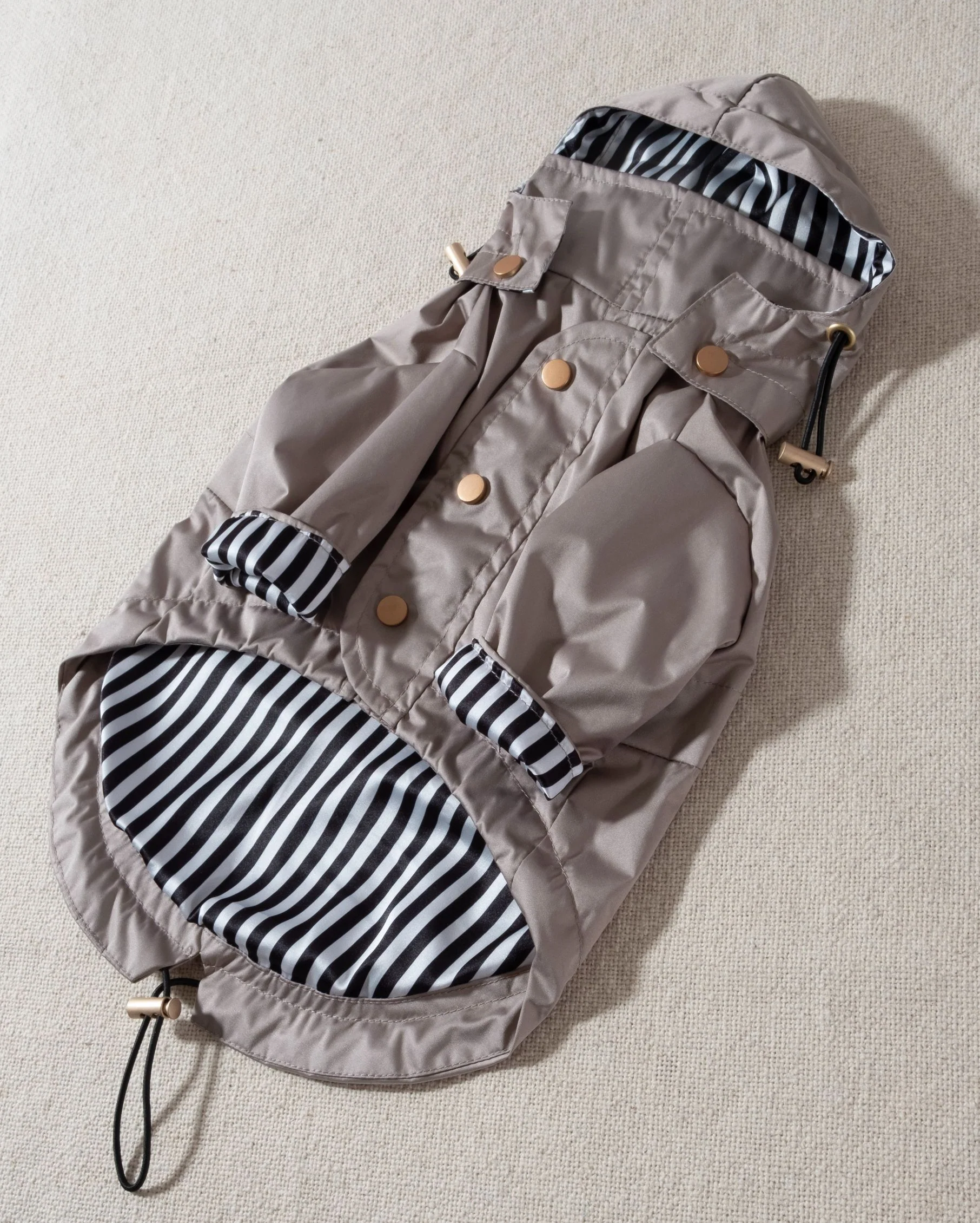 Prancin' in the Rain Taupe Dog Raincoat - Image 4