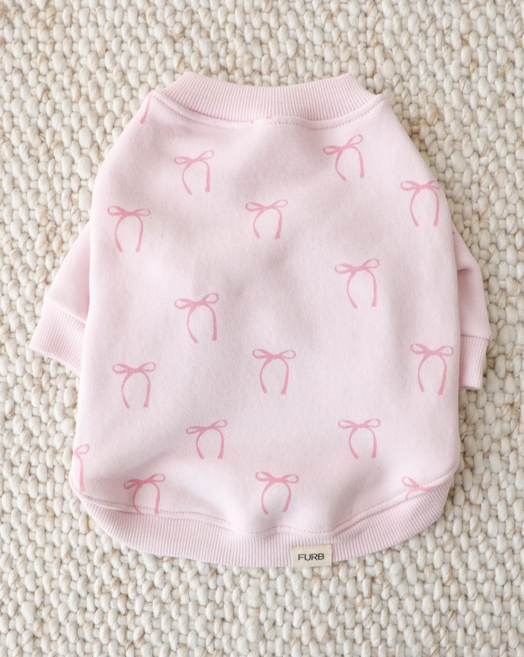 Blushing Babe Pink Bow Dog Sweatshirt