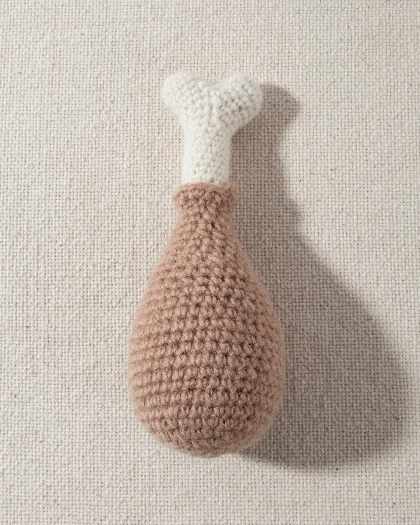 Fowl Play Hand-Knit Drumstick Dog Toy - Image 3