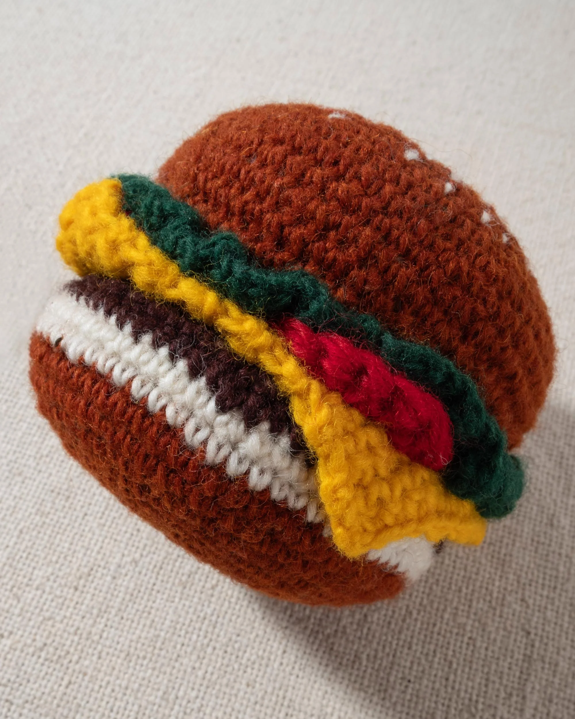 Total Snack Crochet Hamburger Dog Toy - Image 3