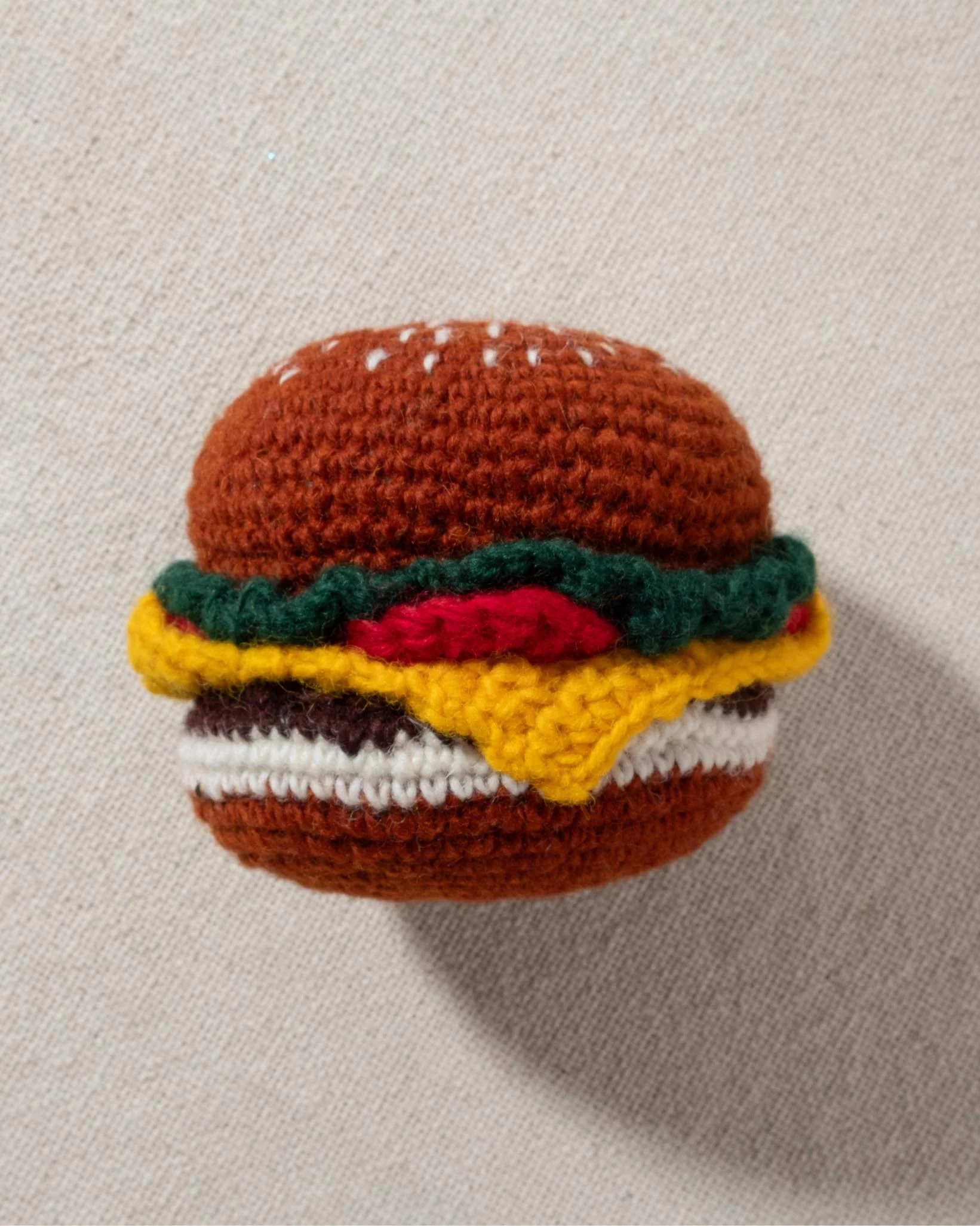Total Snack Crochet Hamburger Dog Toy - Image 5