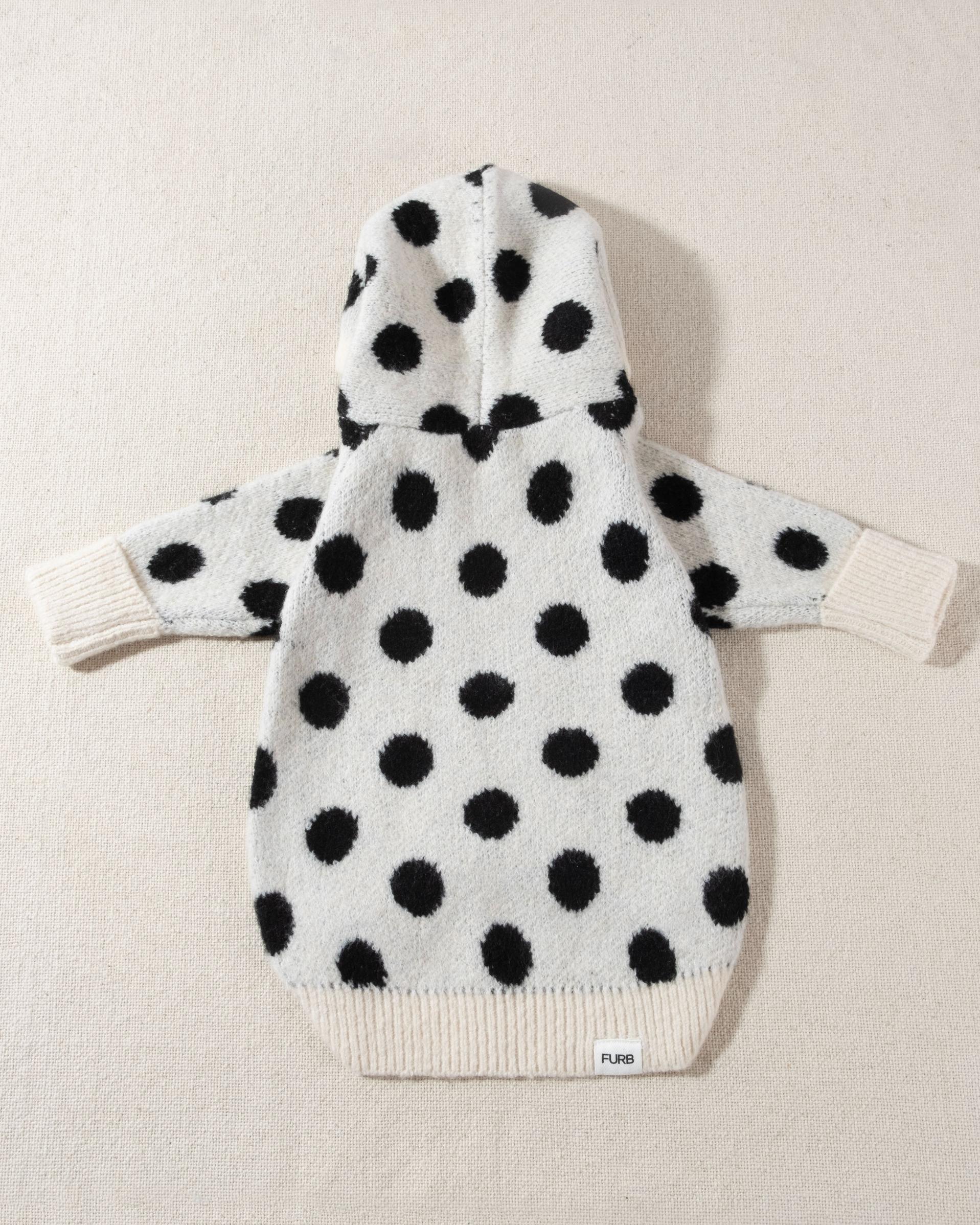 Venice Ivory + Black Polka Dot Dog Hoodie - Image 3
