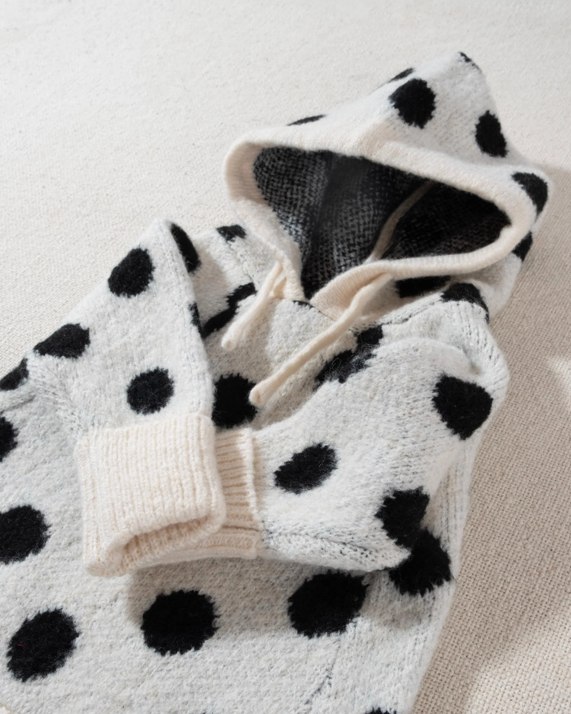 Venice Ivory + Black Polka Dot Dog Hoodie - Image 4