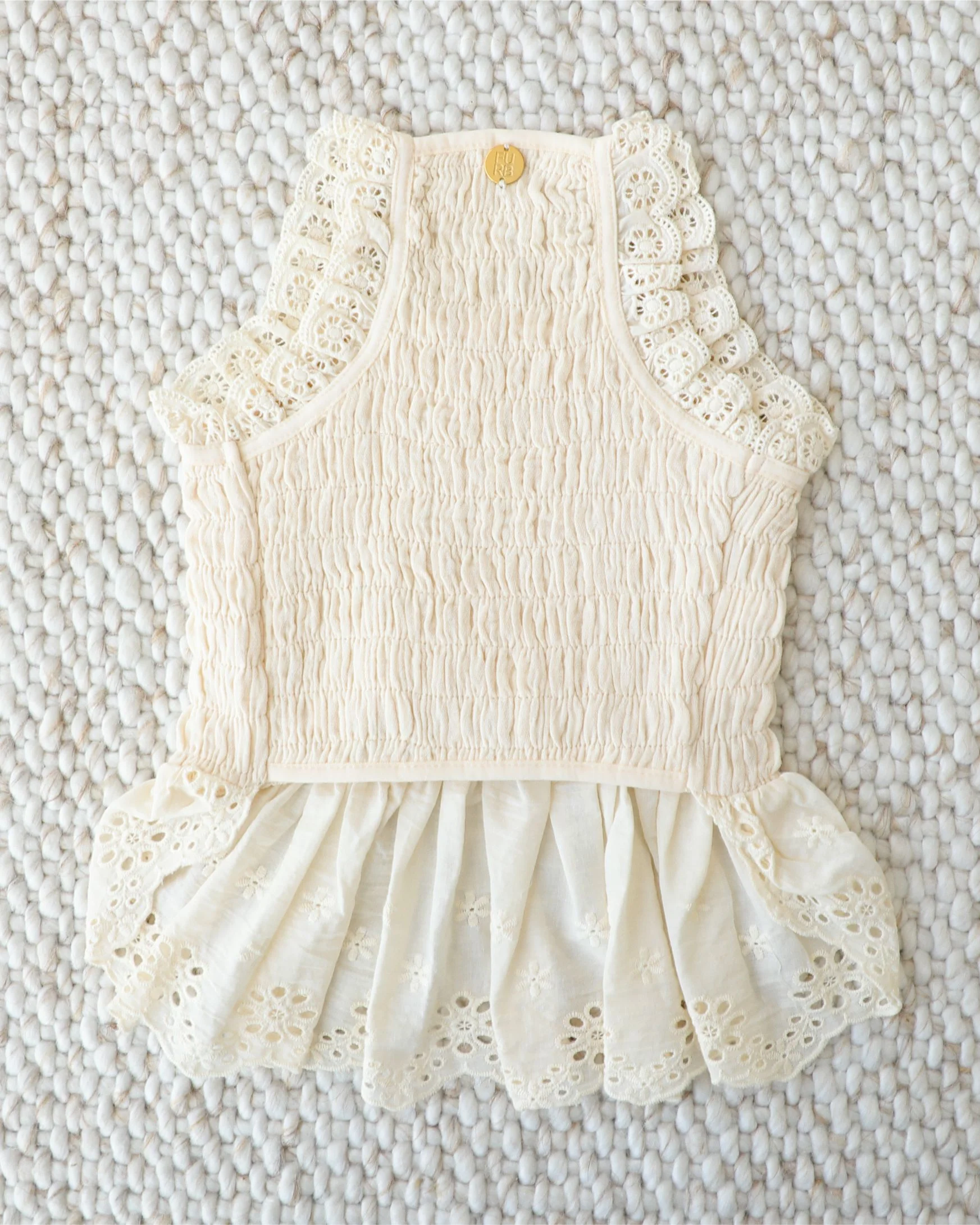 Milk + Honey Eyelet Smocked Dress - Image 3