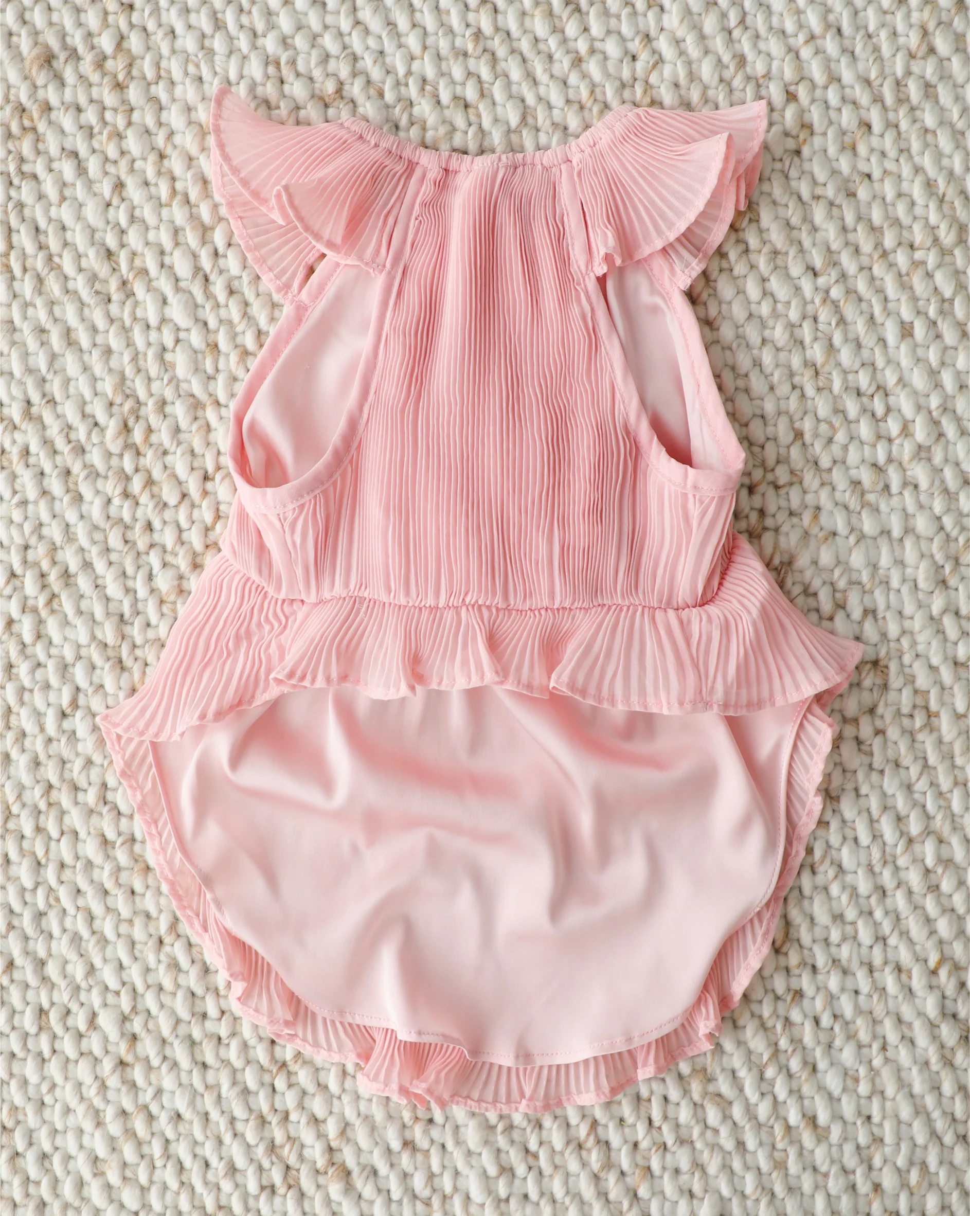 Love Story Rose Pink Pleated Chiffon Dress - Image 3