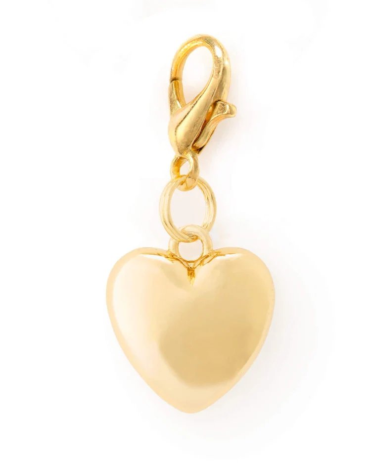 Gold Heart Collar Charm