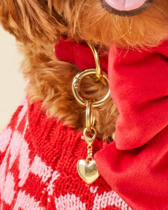 Gold Heart Collar Charm - Image 3