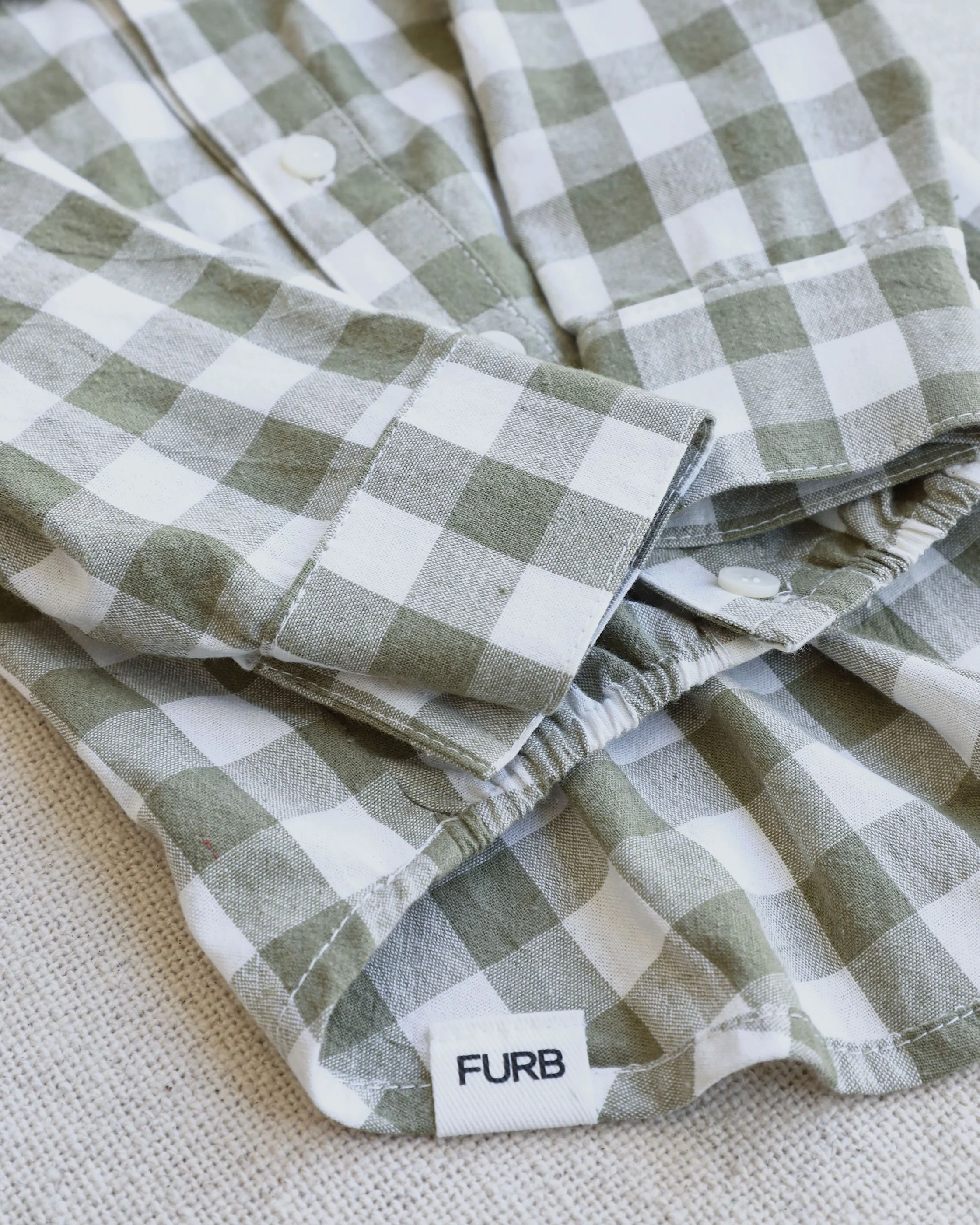 Sylvan Moss Gingham Dog Shirt - Image 6