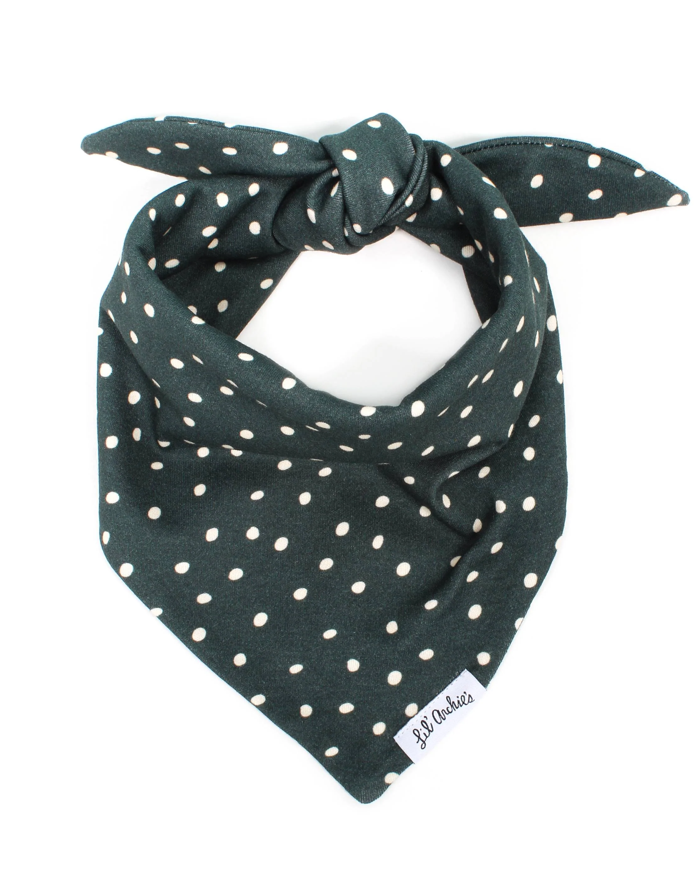 Spotted Pup Green Organic Cotton Bandana